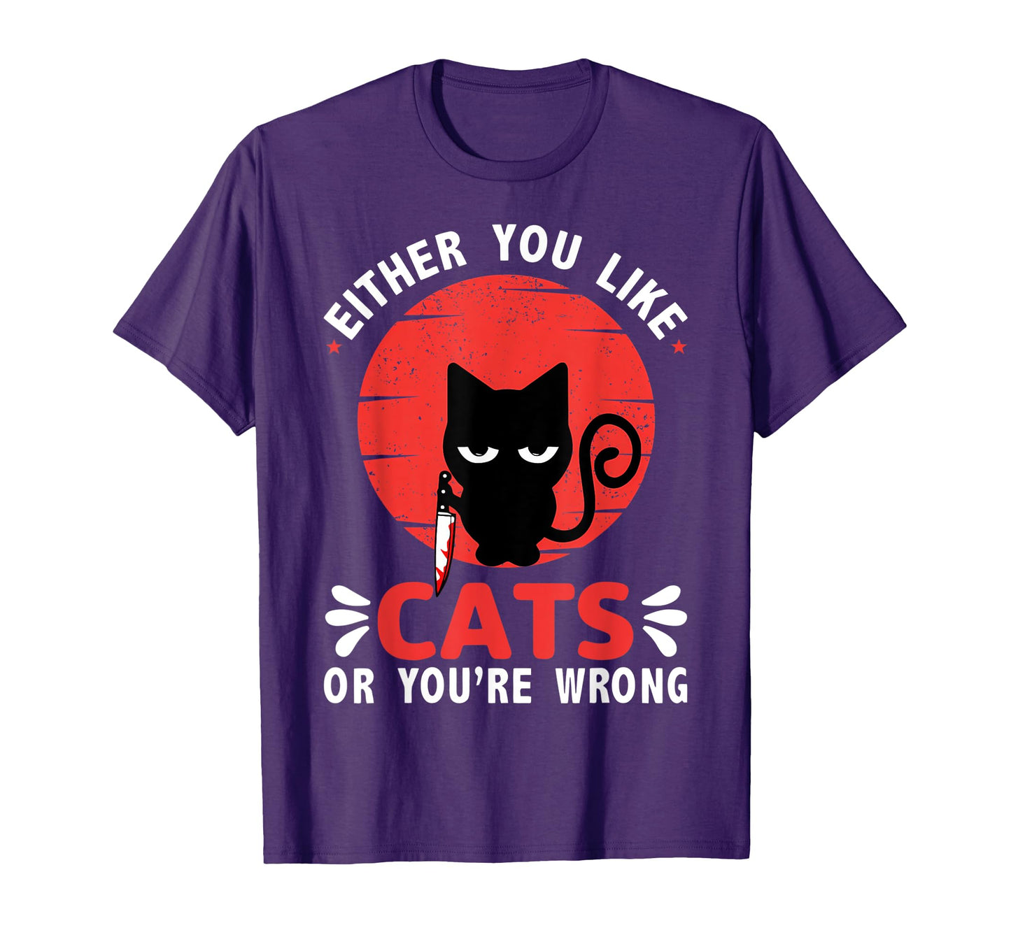Vintage Black Cat - Either You Like Cats Or You're Wrong T-Shirt