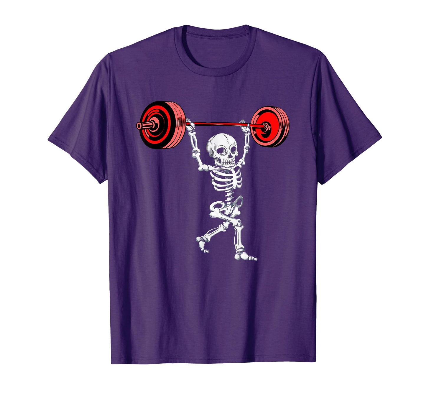 Skeleton Weightlifting Halloween Fitness Gym Workout T-Shirt