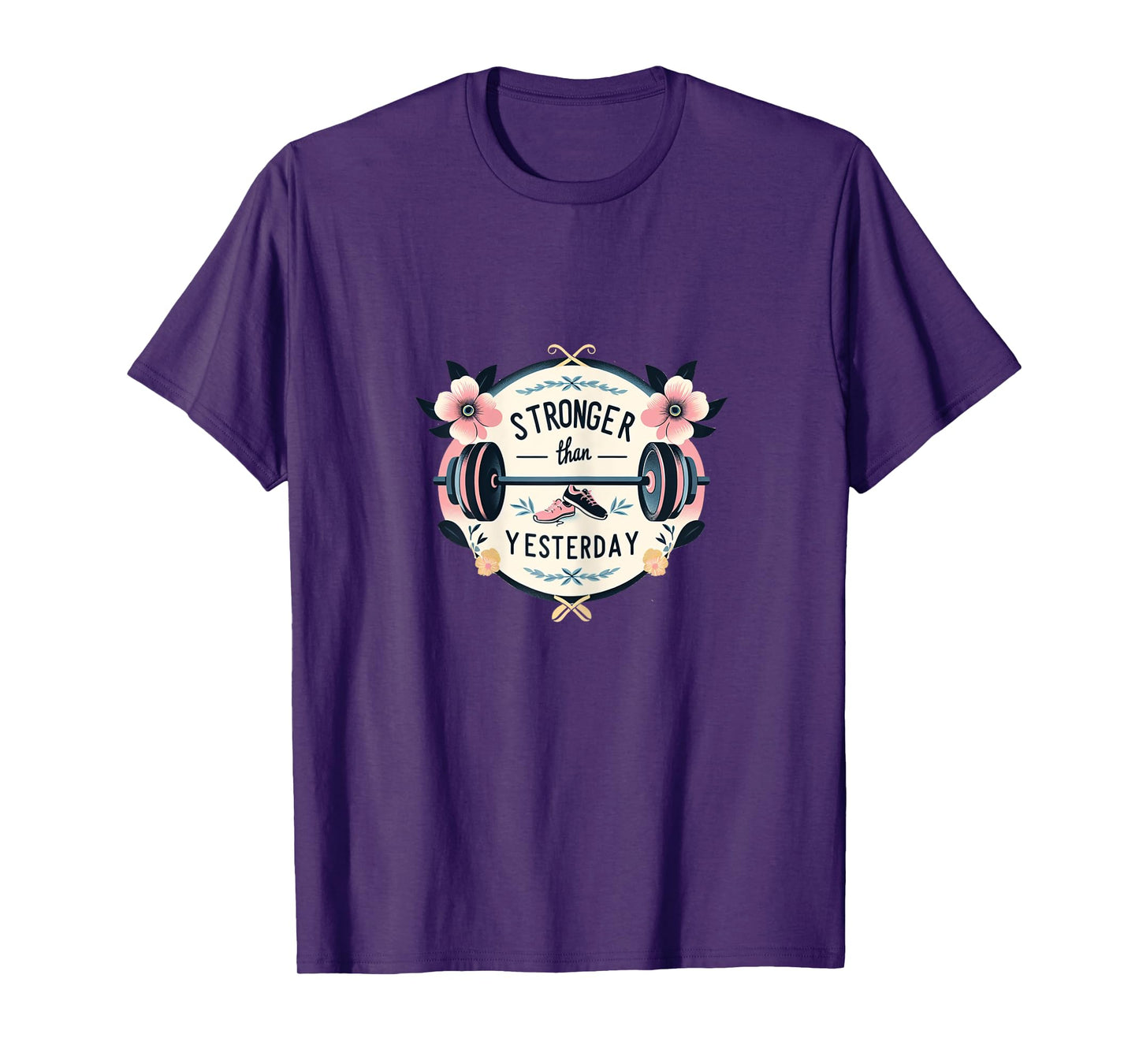 Mind Your Own Fitness 360 Stronger Than Yesterday Blue Cotton T-Shirt, Female X-Small