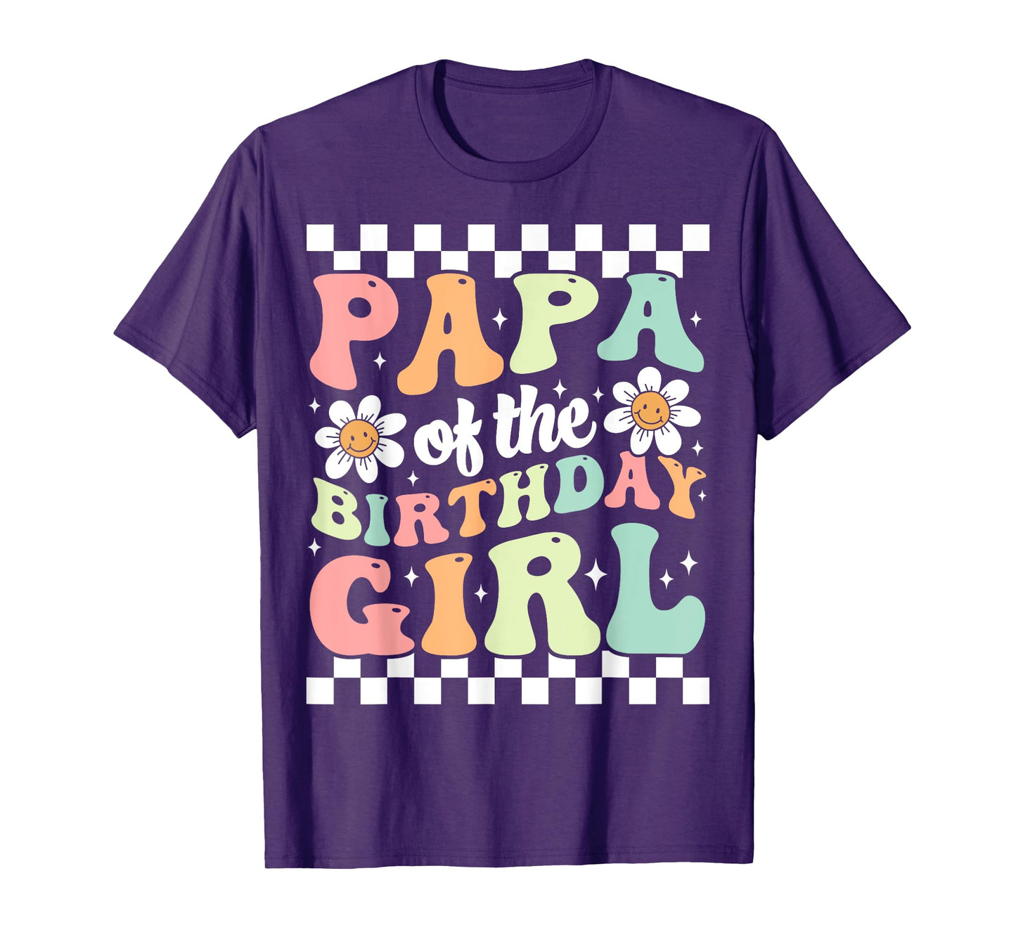 Papa of The Birthday Girl Retro Family Groovy Birthday Party T-Shirt