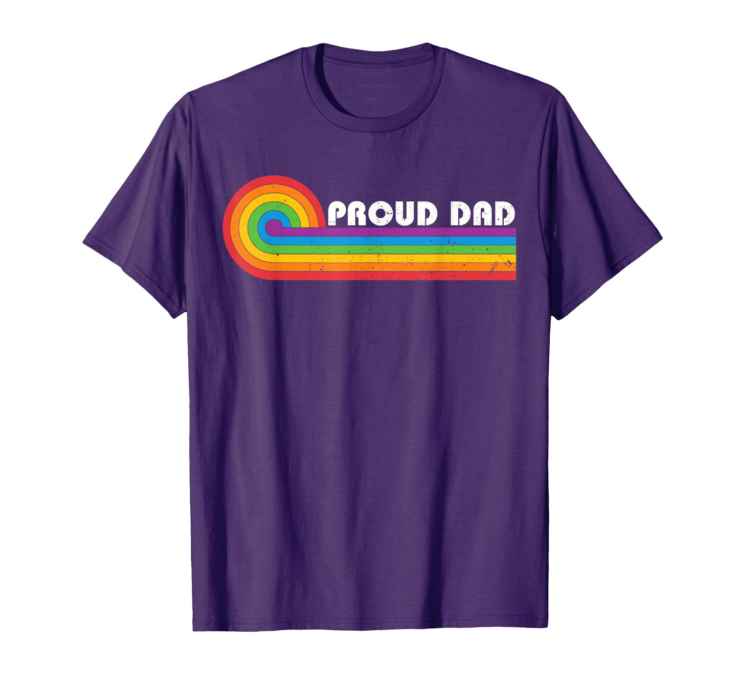 Proud Dad Gay Pride LGBT Flag Vintage Parent Father's Day T-Shirt