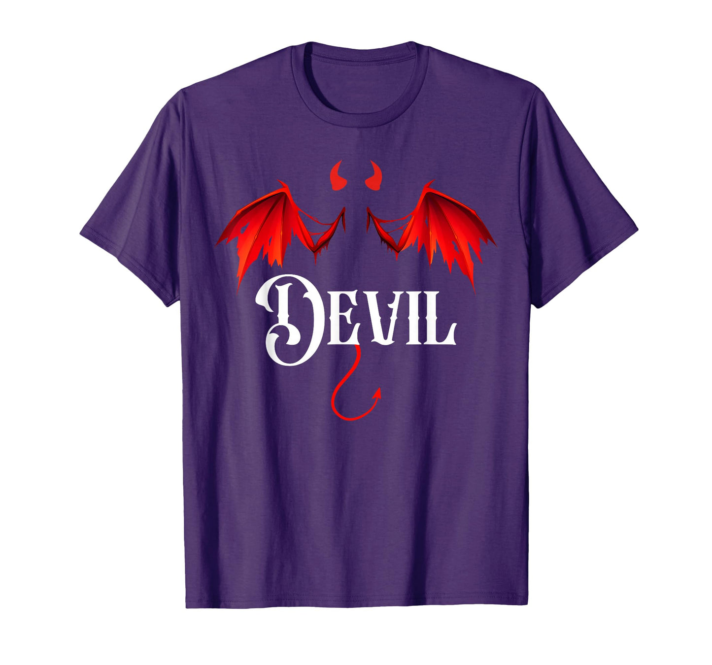 Halloween Devil Matching Couple Vintage Spooky Costume T-Shirt