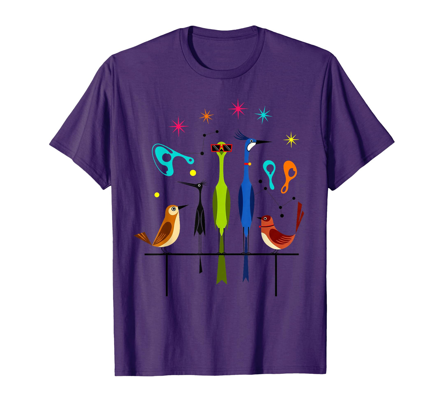 Retro Mid-Century Modern Birds 50s 60s Style Men Women Kid T-Shirt