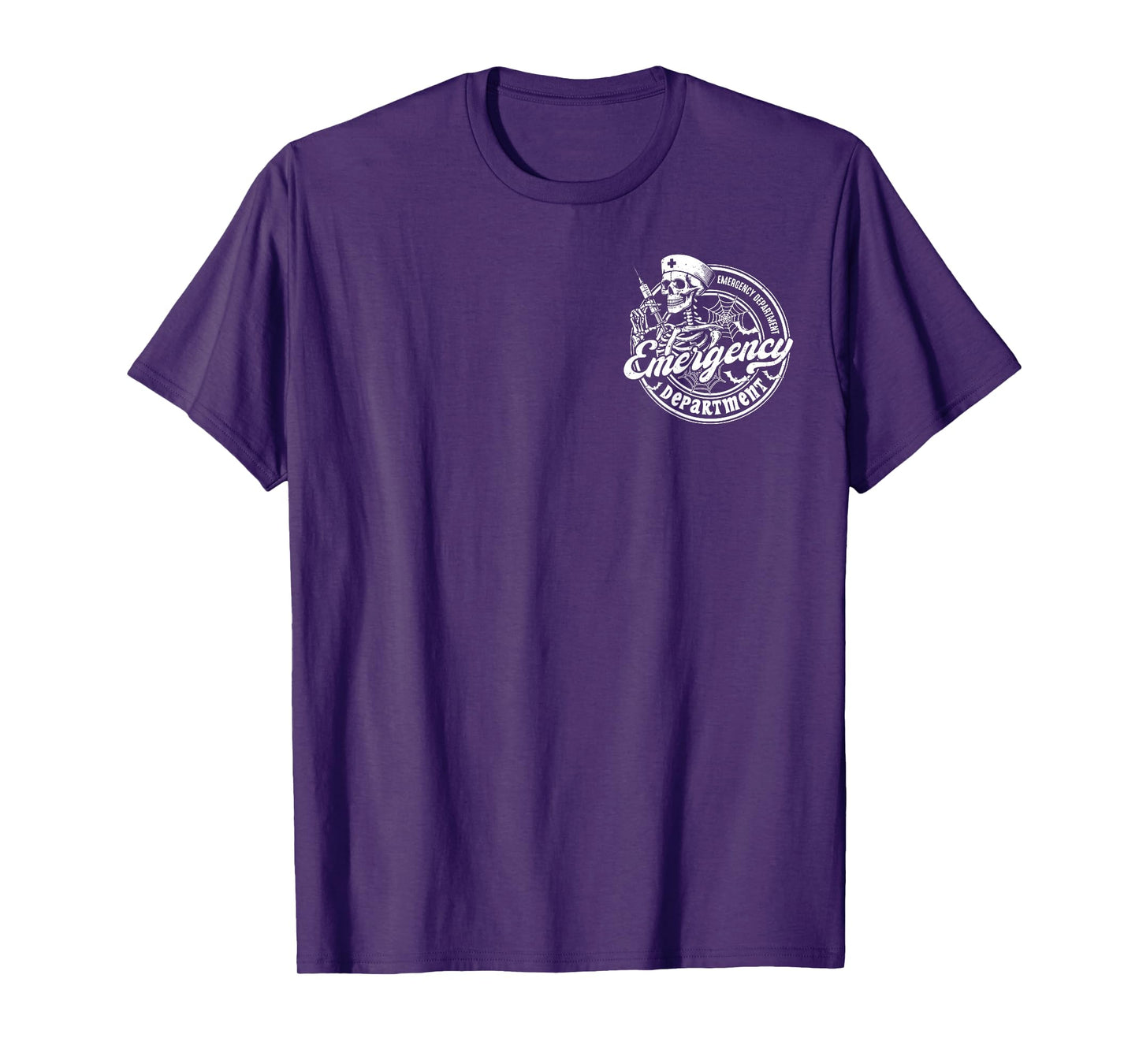 Emergency Department Skeleton ER Nurse Halloween 2 Sided T-Shirt
