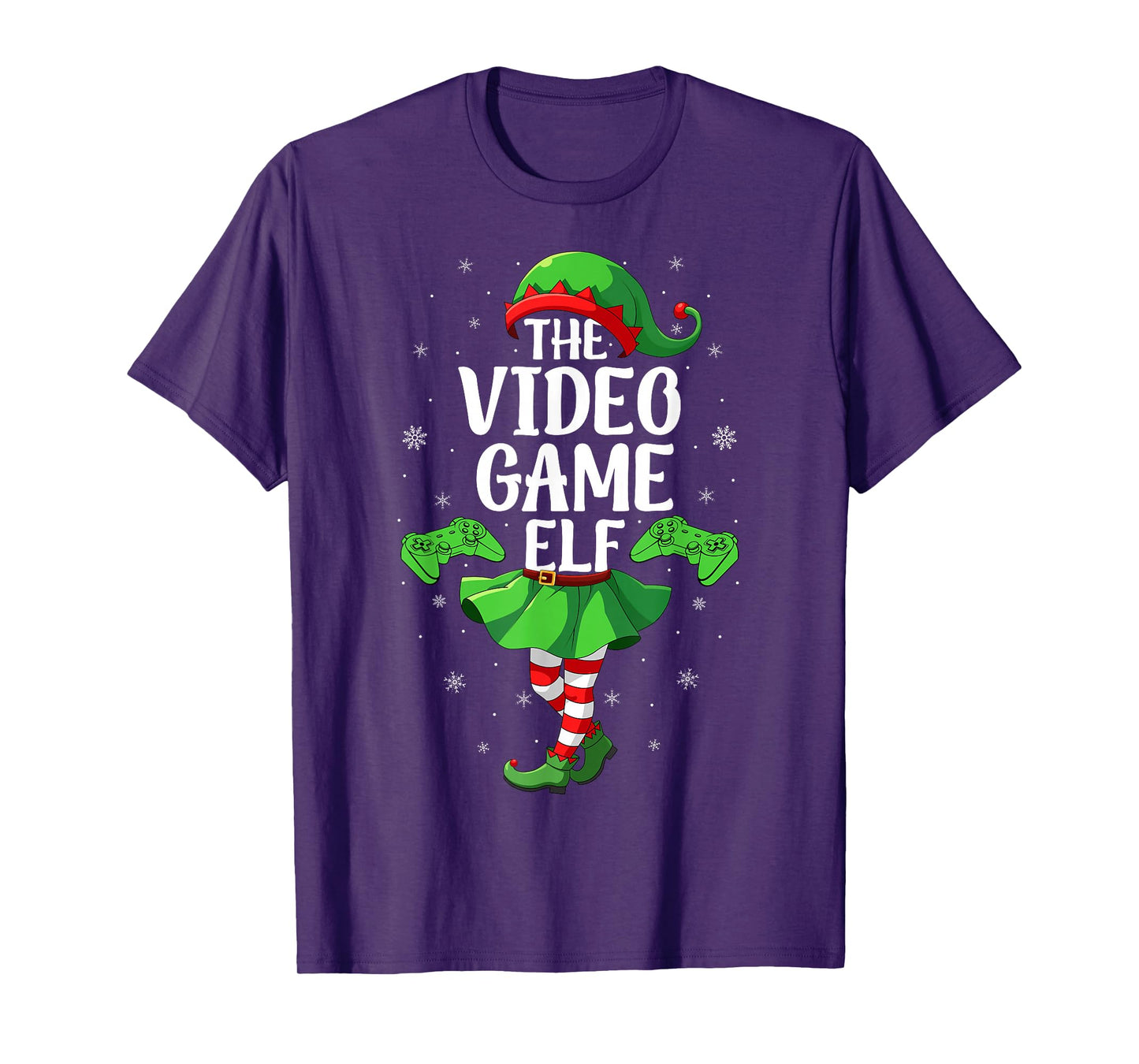 Video Game Elf Christmas Girls Women Elf Squad Xmas Family T-Shirt