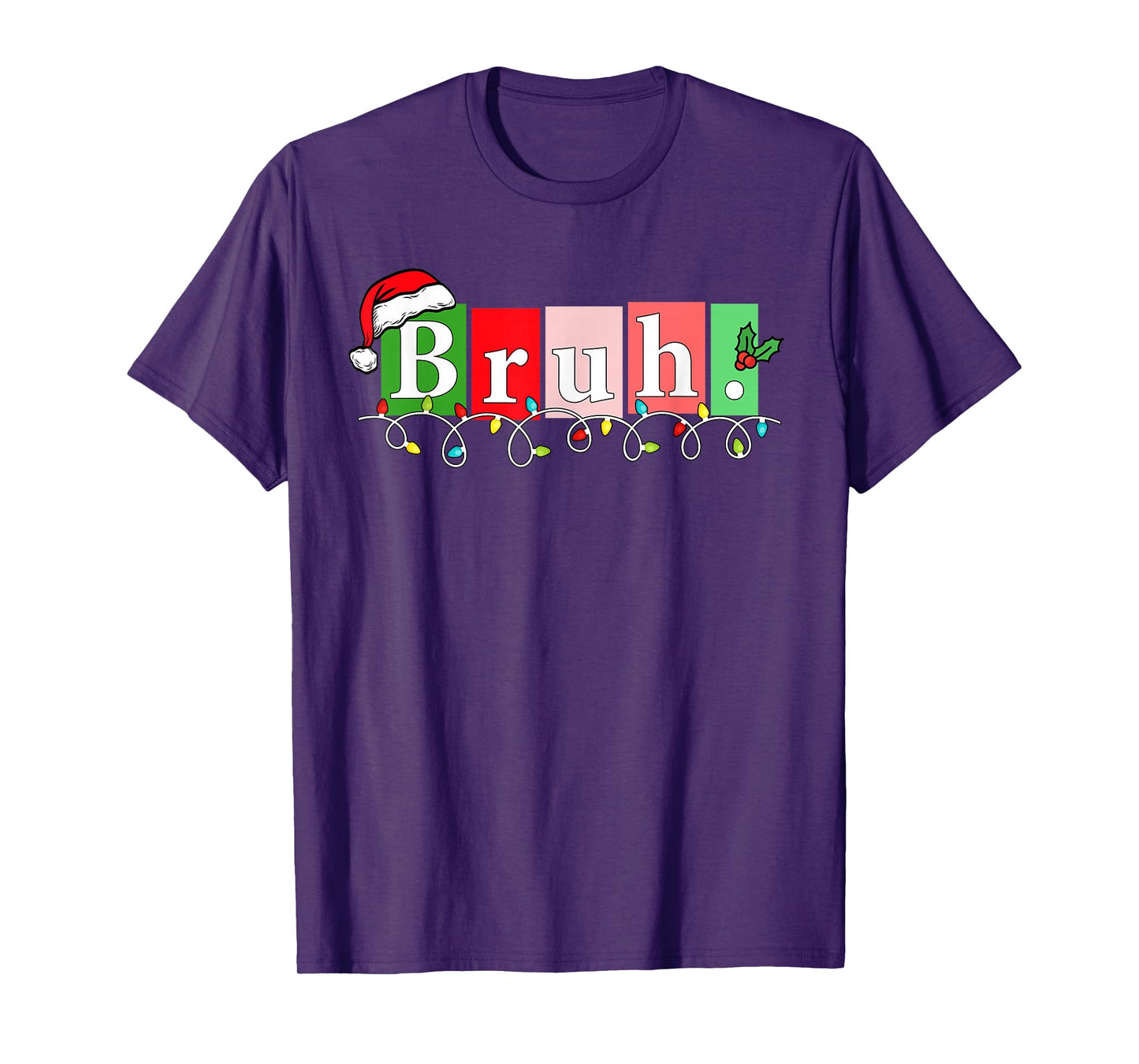 Bruh Funny Christmas Meme Tee Teens Boys Kids Xmas Pajamas T-Shirt