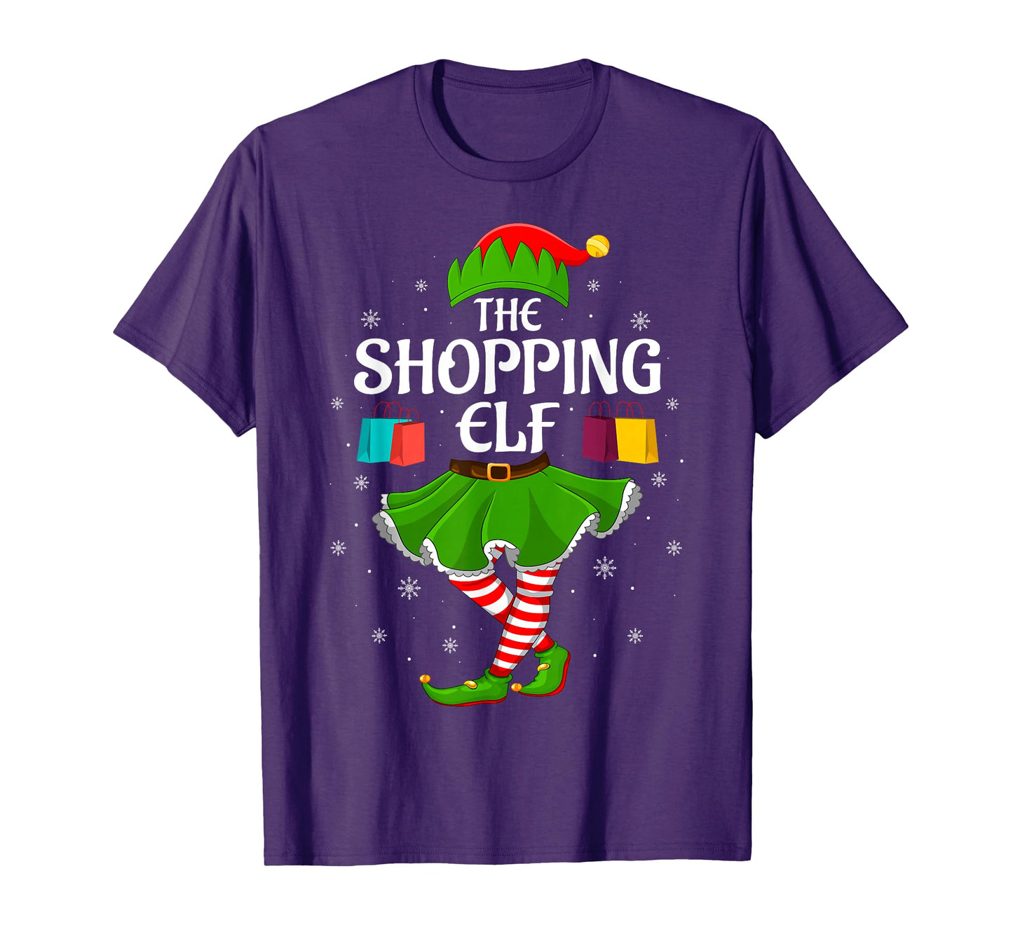 Shopping Elf Christmas Family Girls Women Elf Squad Xmas T-Shirt