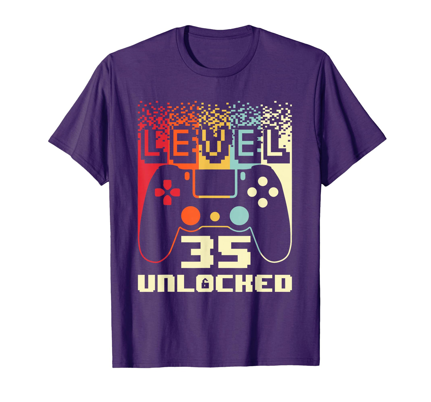 35th Birthday For Men Level 35 Unlocked Gamer 35 Year Old T-Shirt