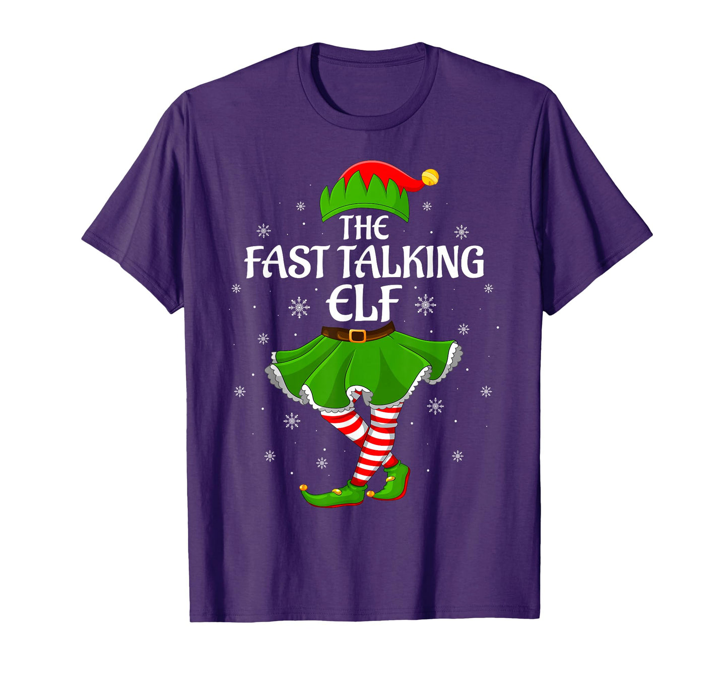 Fast Talking Elf Christmas Family Girls Women Elf Squad Xmas T-Shirt
