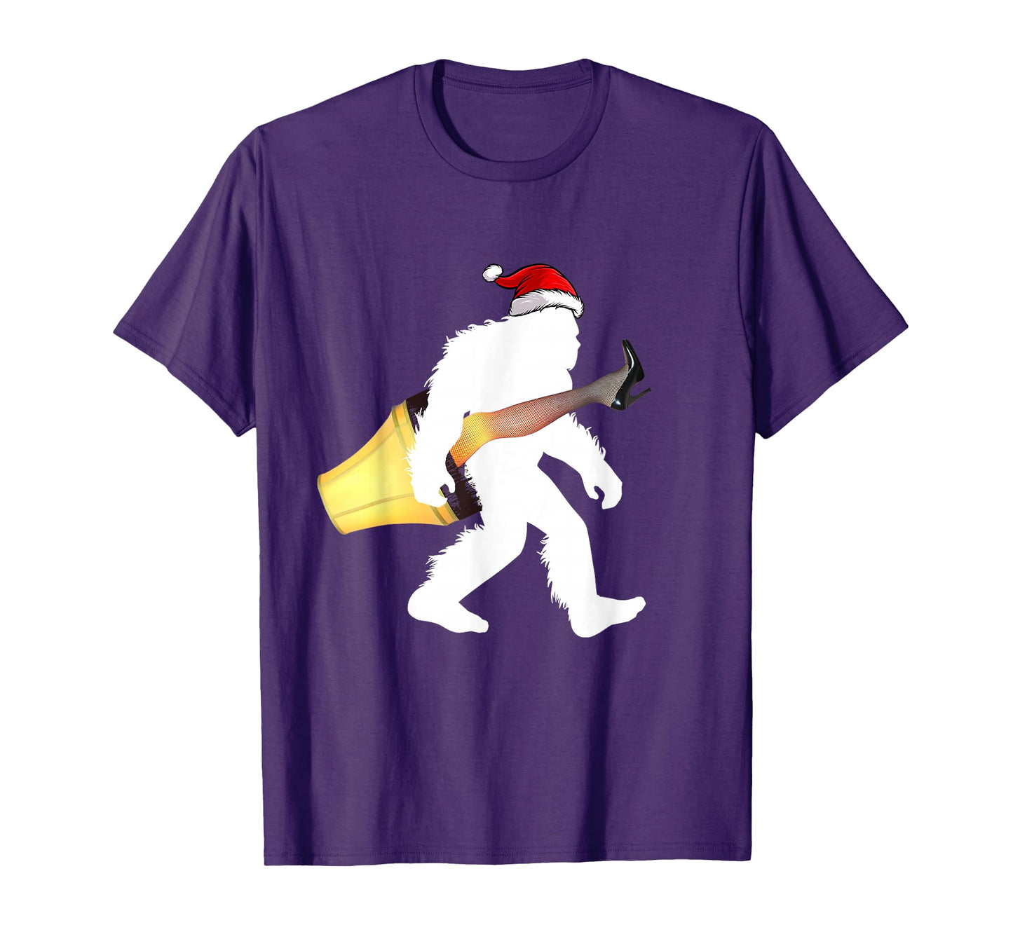 Funny Santa Bigfoot Italian Lamp Christmas Sasquatch Gifts T-Shirt