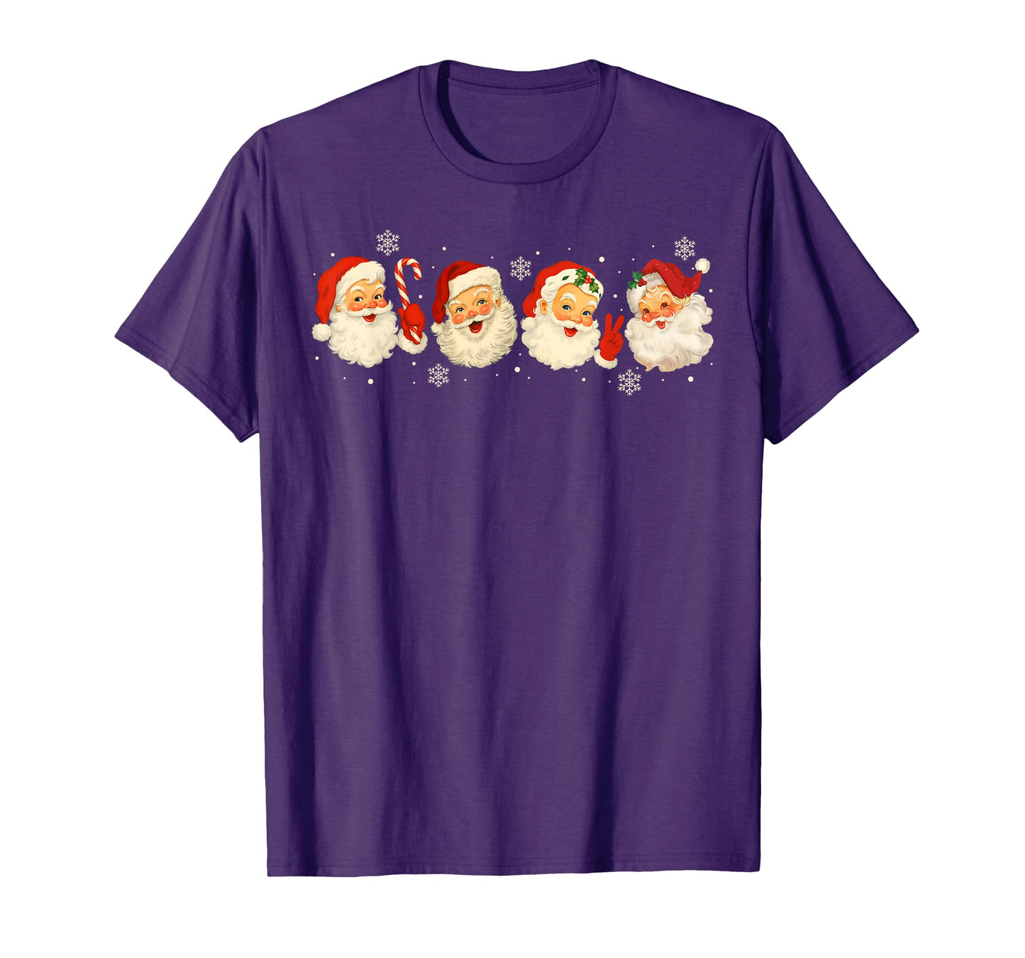 Vintage Retro Jolly Santa Claus Face Christmas Pajamas T-Shirt