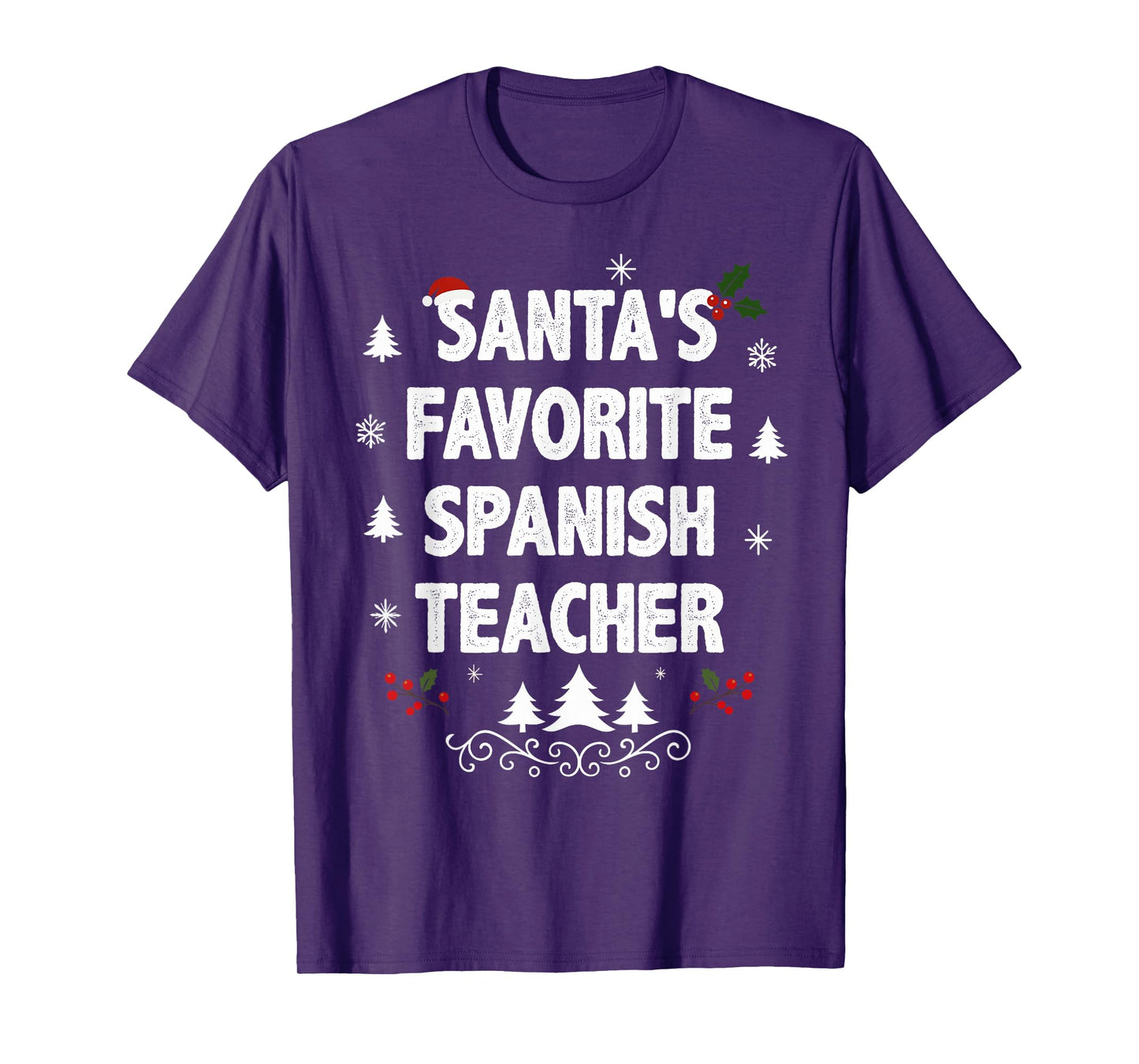 Santa's Favorite Spanish Teacher Funny Christmas Pajamas T-Shirt