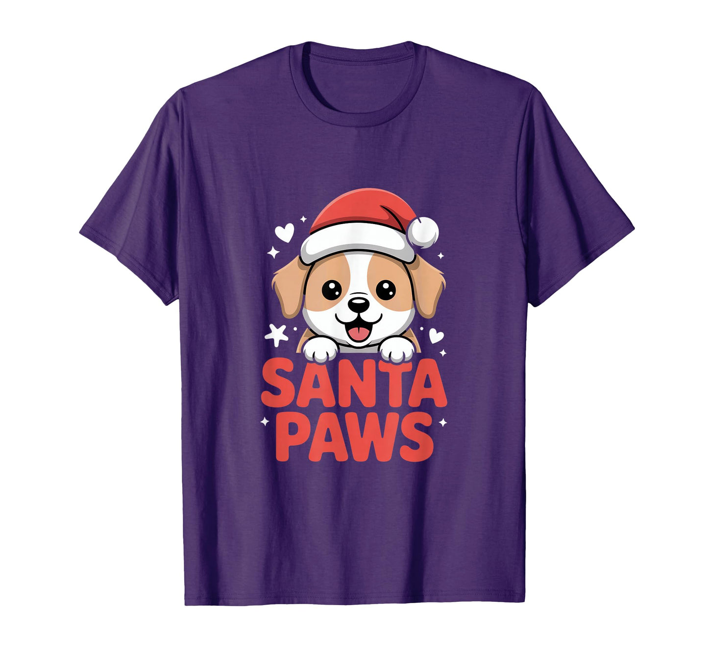 Santa Paws Cute Puppy Christmas Dog Winter Cheer T-Shirt
