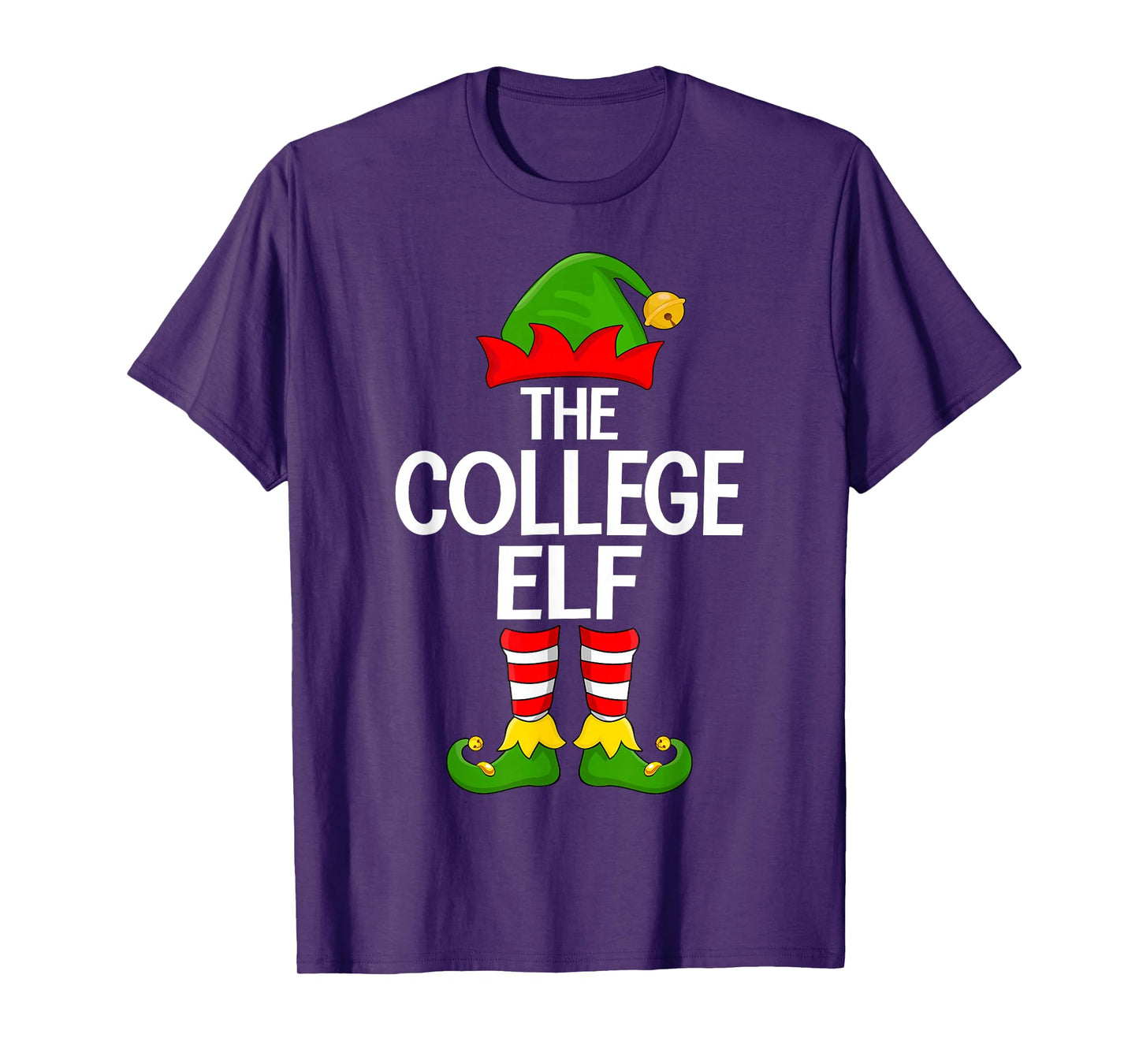 College Elf Xmas Matching Family Elf Squad Christmas T-Shirt