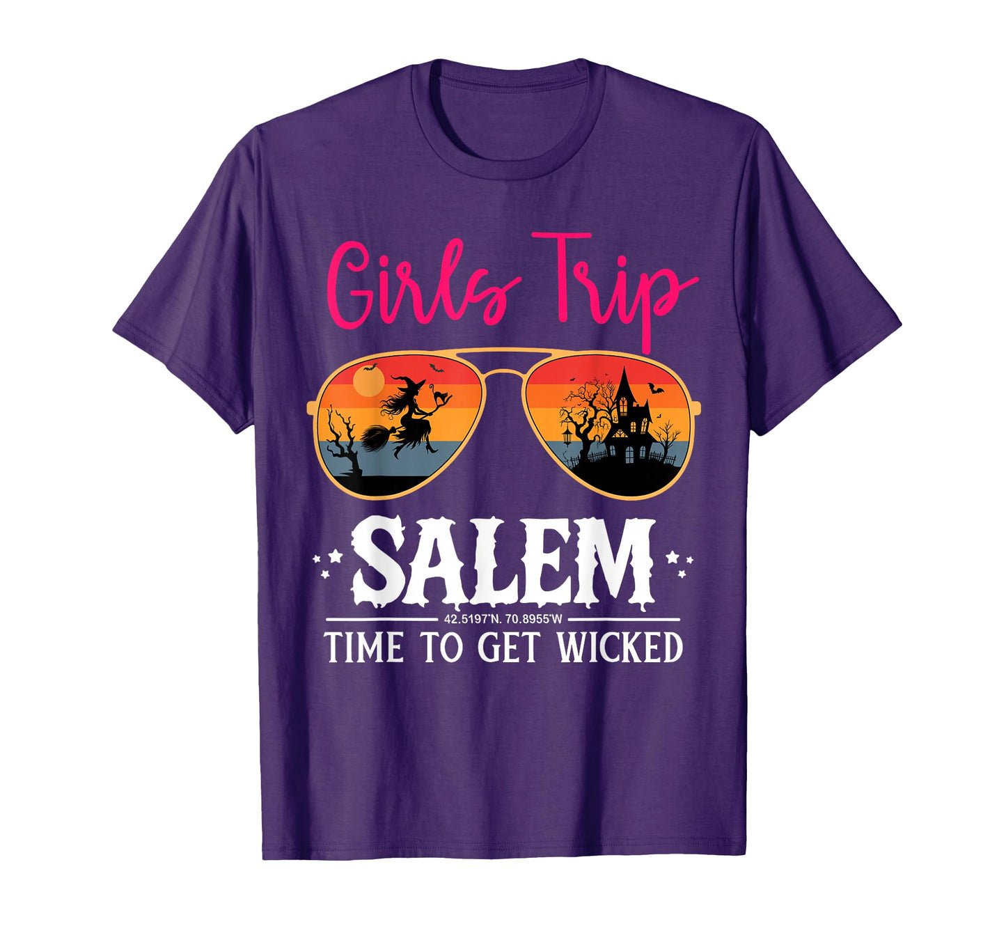 Cute Witch Sunglasses Girls Trip Salem Time to Get Wicked T-Shirt