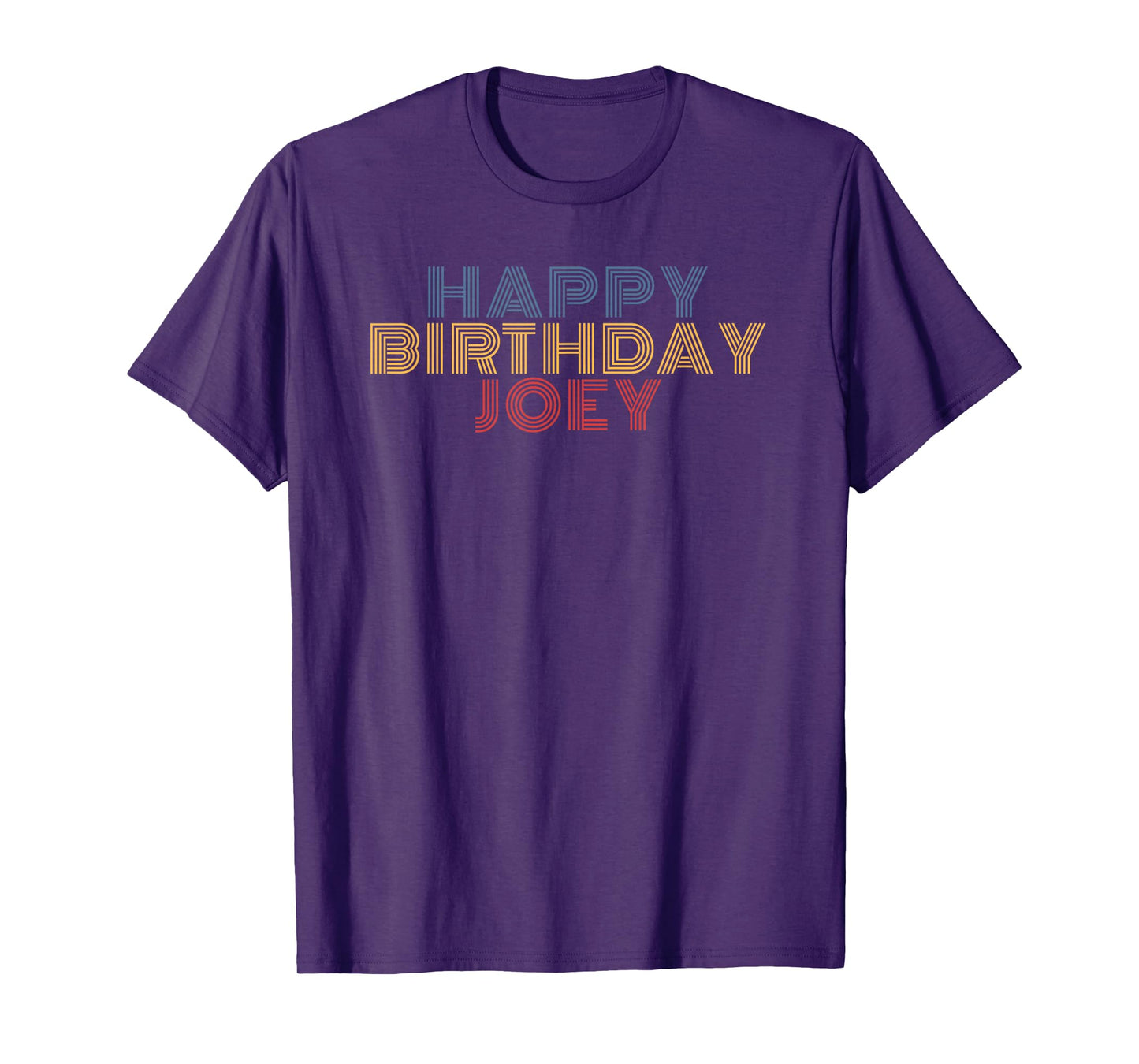 Happy Birthday Joey Personalized Name Retro Typography T-Shirt