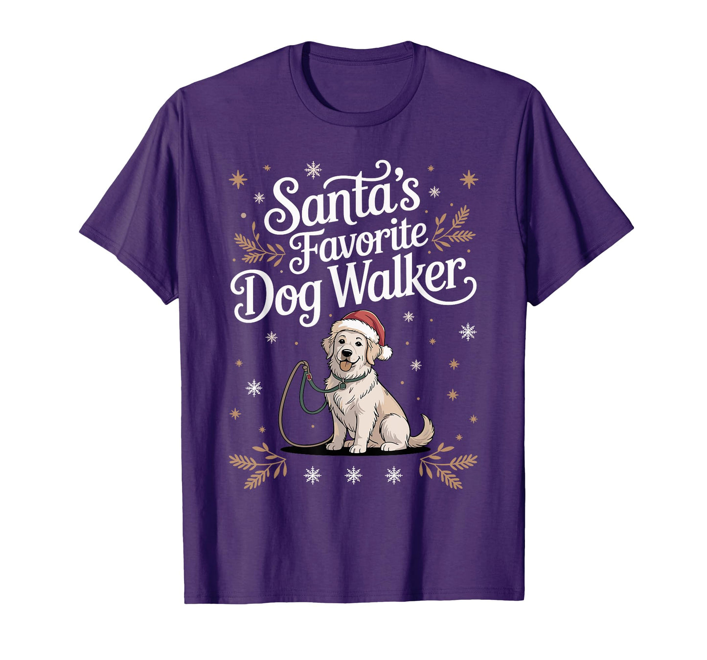 Santa’s Favorite Dog Walker Christmas Design T-Shirt
