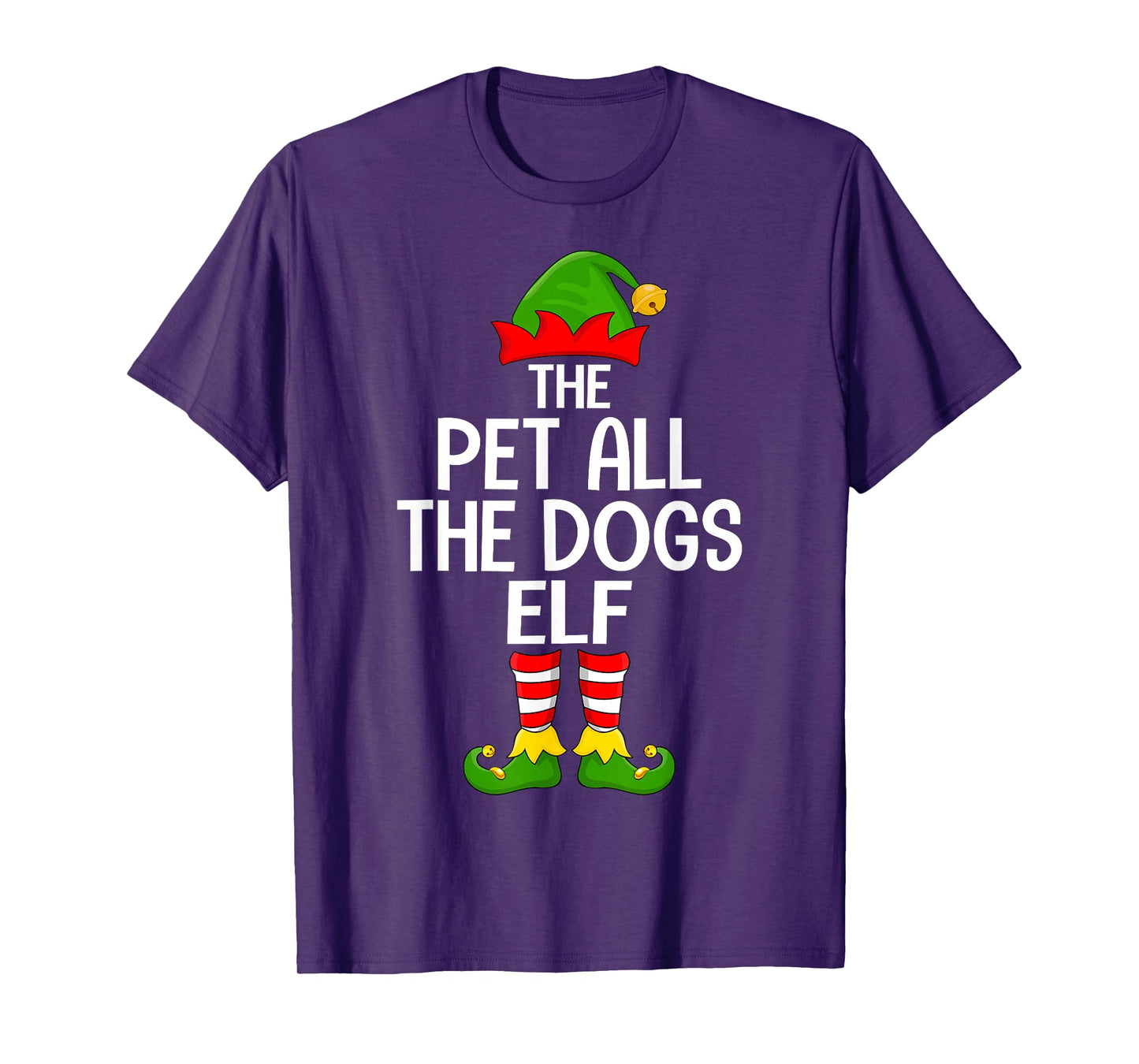 Pet All The Dogs Elf Matching Family Elf Squad Christmas T-Shirt