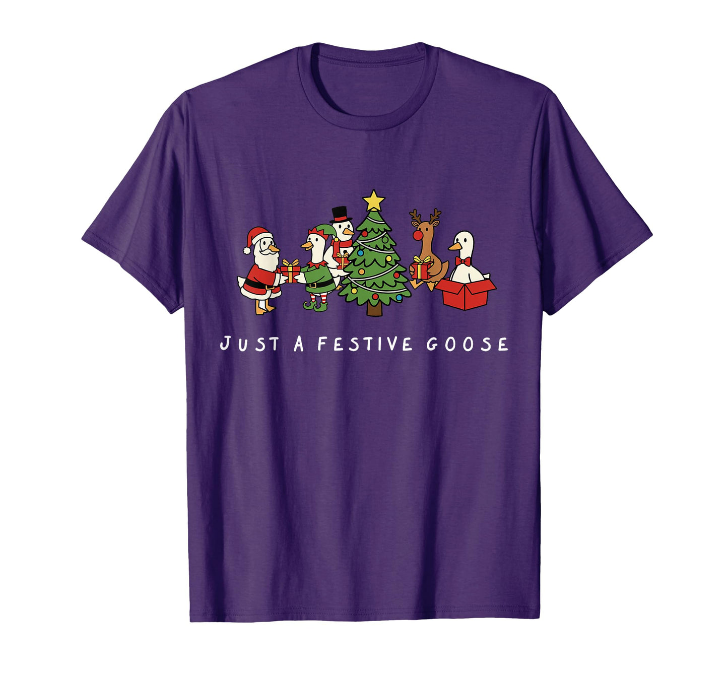 Just a Festive Goose Christmas Holiday Party Humor T-Shirt