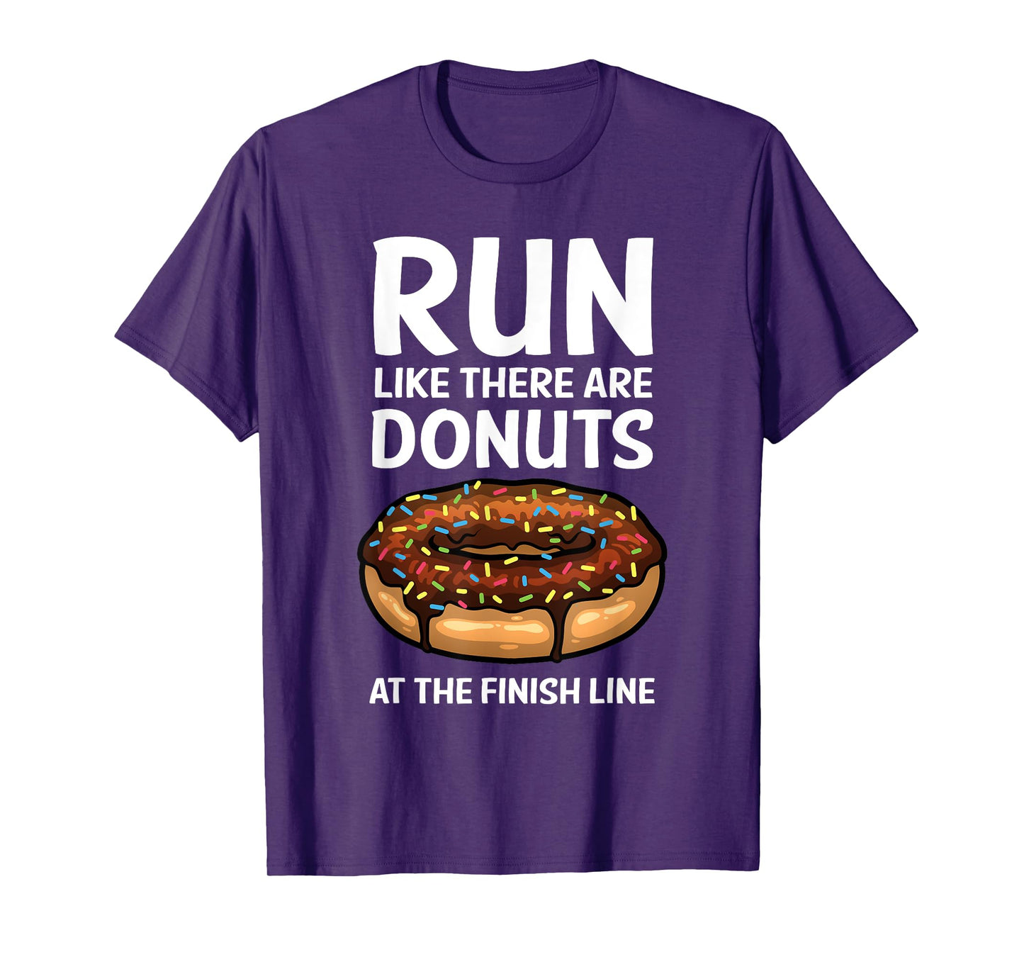 Funny Running For Men Women Donut Finish Line Marathon T-Shirt