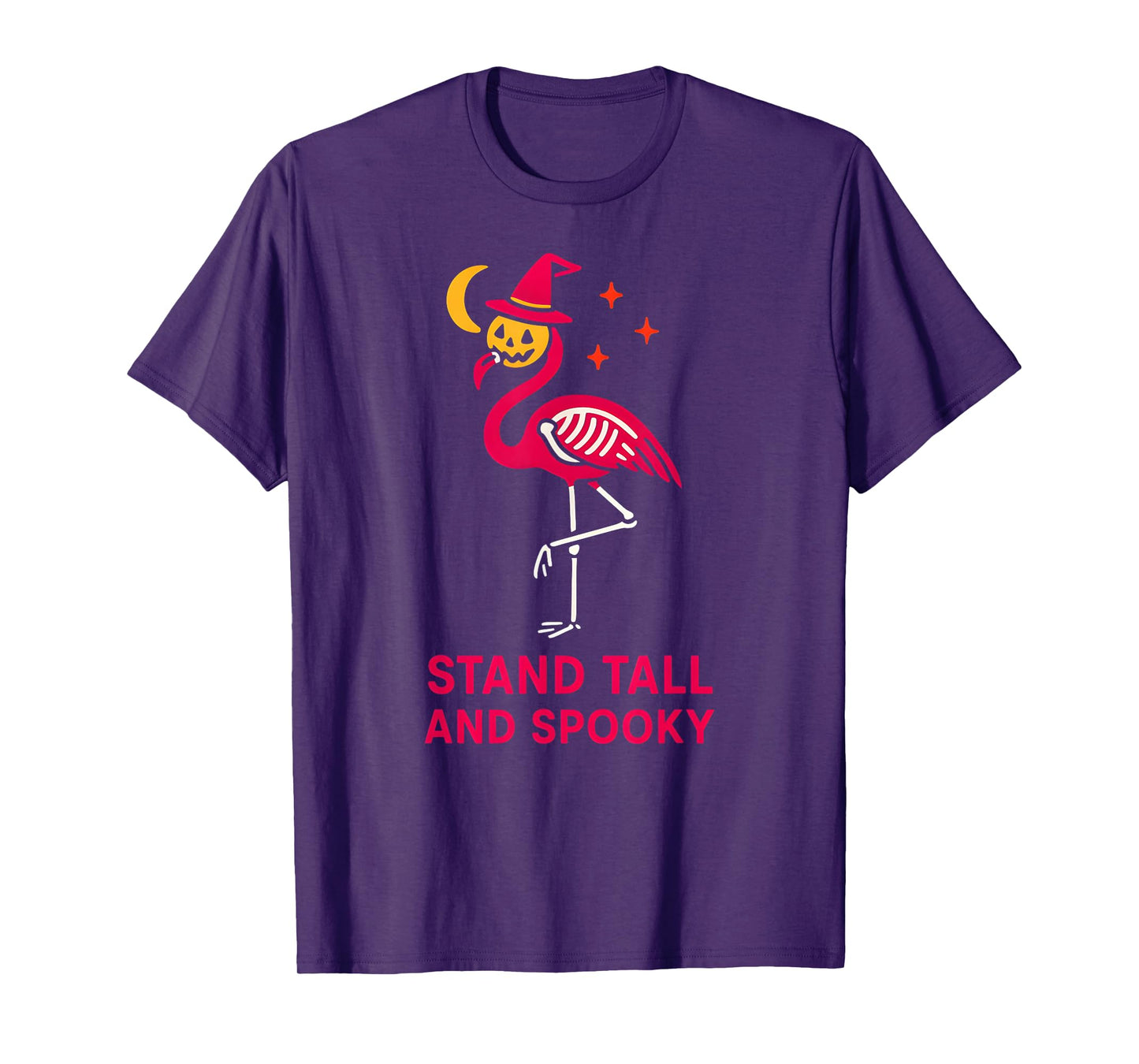 Flamingo Stand Tall Spooky Cute Womens Pink Spooky T-Shirt