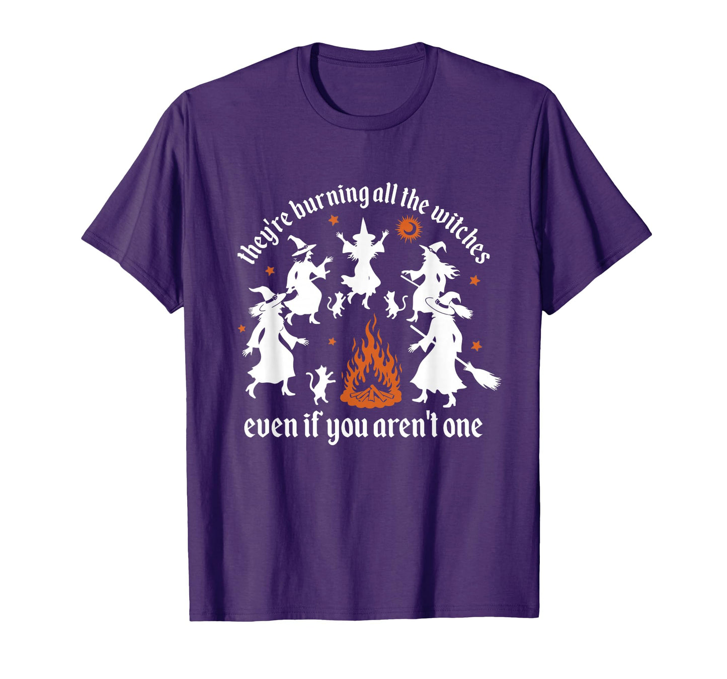They're Burning All The Witches Dancing Skeleton Halloween T-Shirt