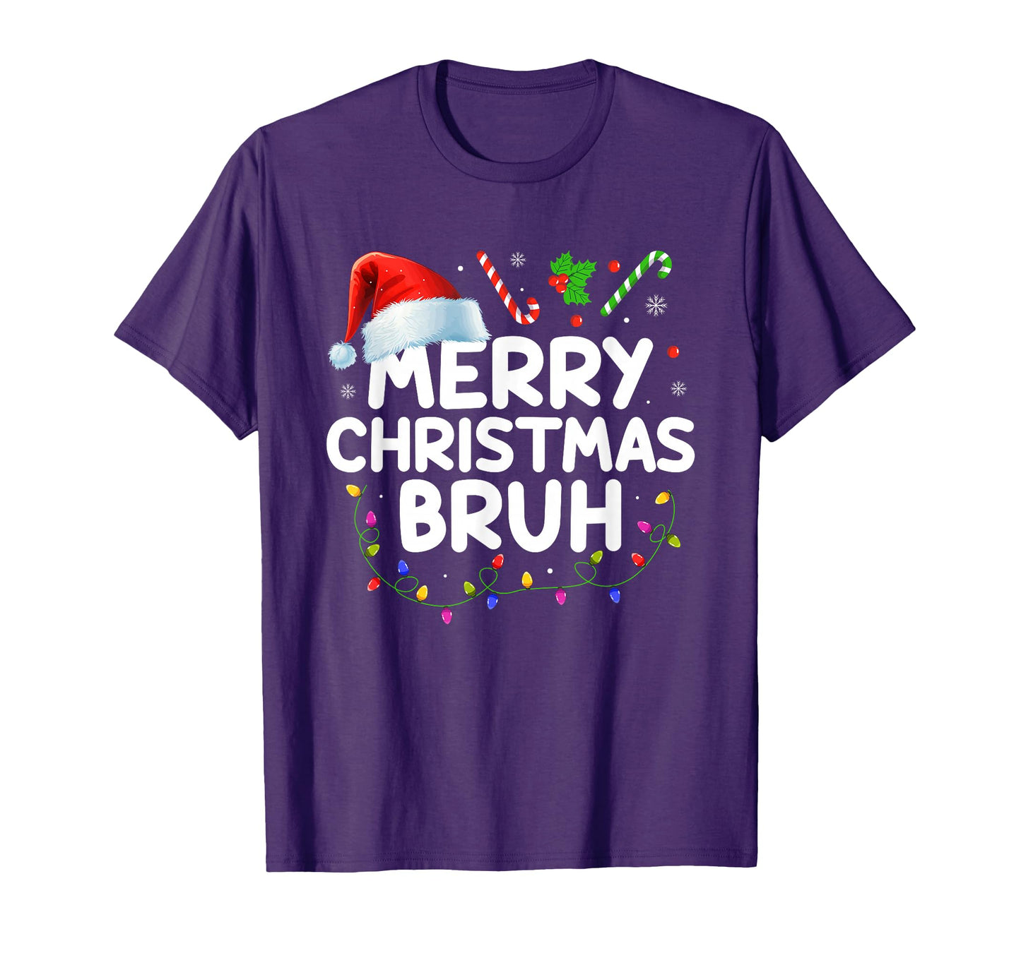 Merry Christmas Bruh Funny Santa Family Teens Boys Men Xmas T-Shirt