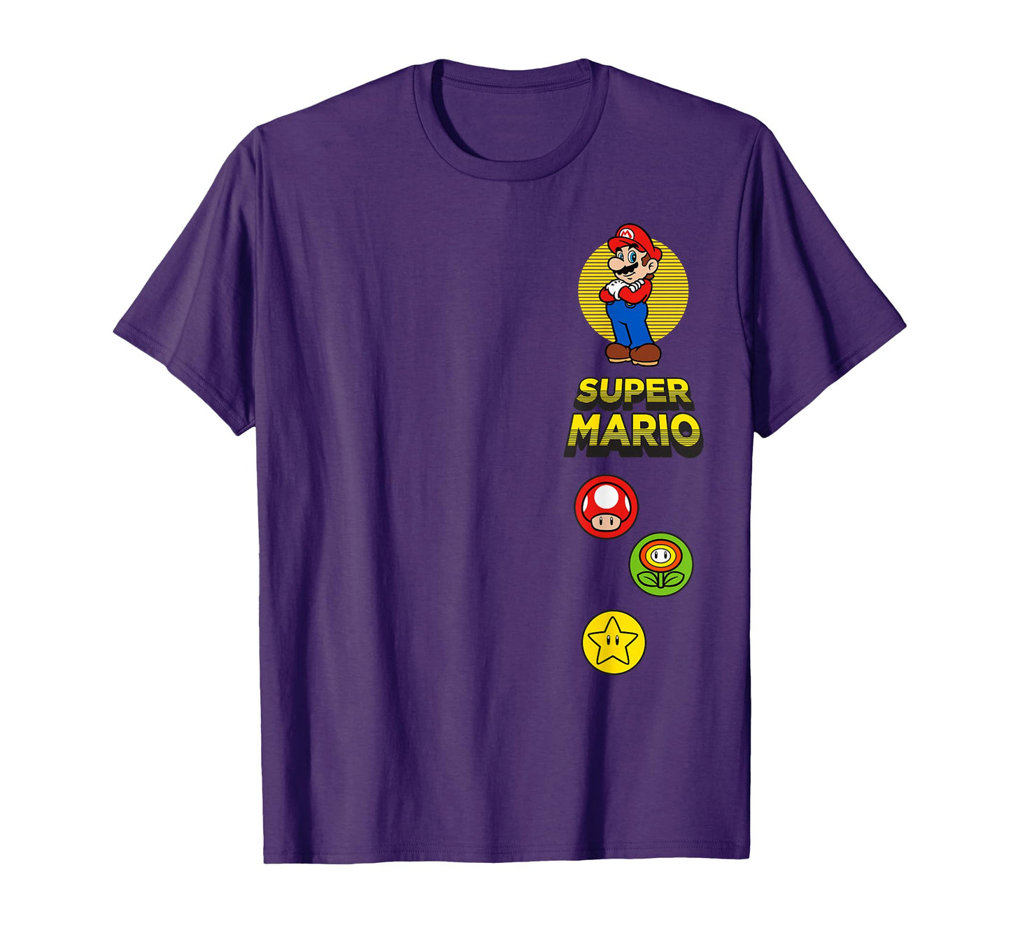 Super Mario Bros Power Up Vintage Game Icons T-Shirt