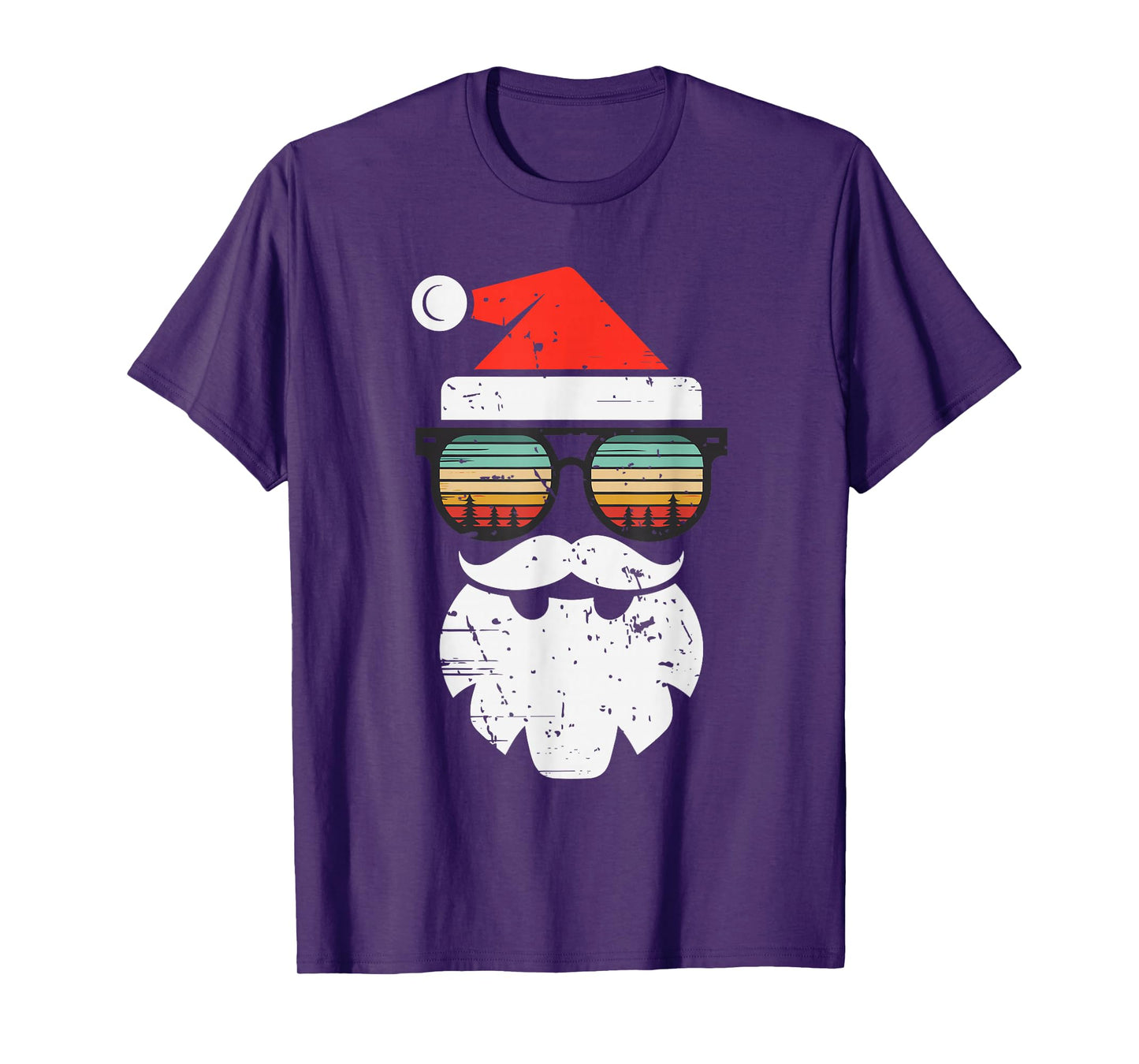 Santa Face Retro Sunglasses Christmas Xmas Men Women Kids T-Shirt