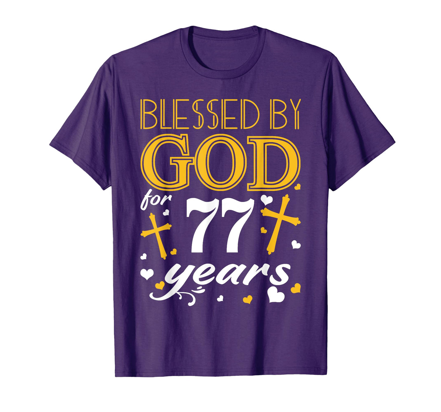 Vintage Blessed By God For 77 Years Happy 77th Birthday T-Shirt