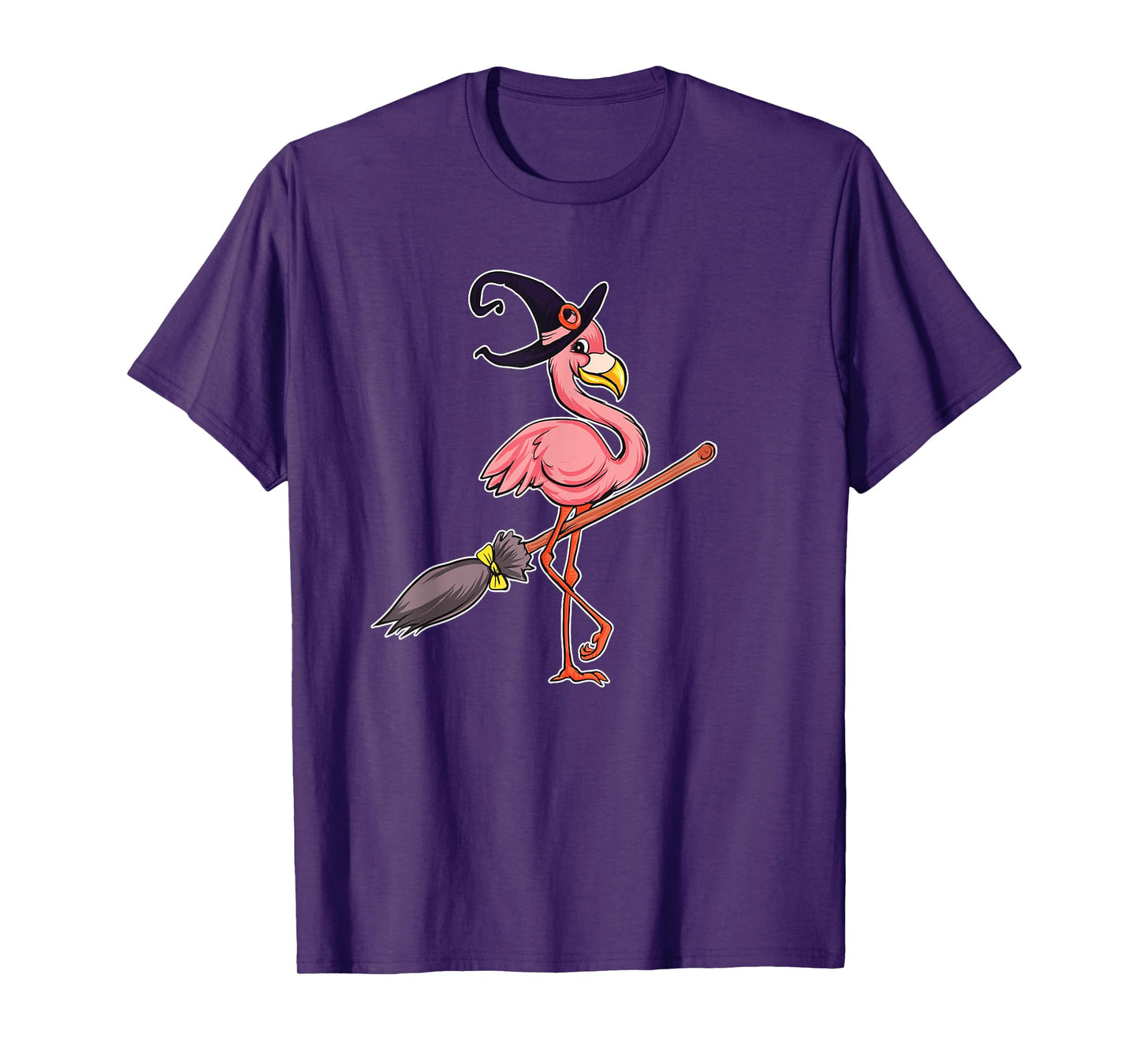 Halloween Party Shirt Witch Flamingo Gift T-Shirt