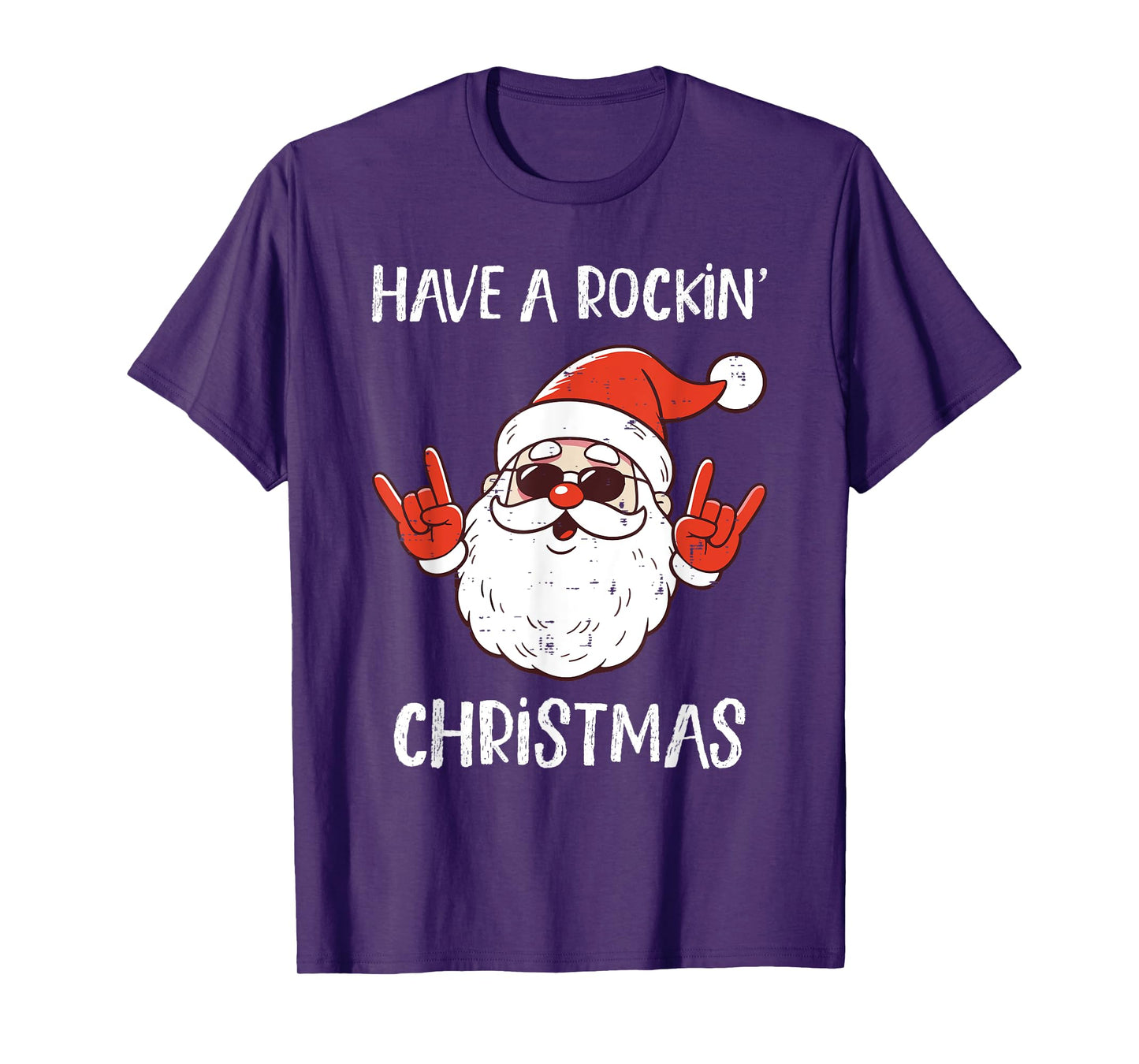 Have A Rockin Christmas Cool Santa Funny Family Kids Boys T-Shirt