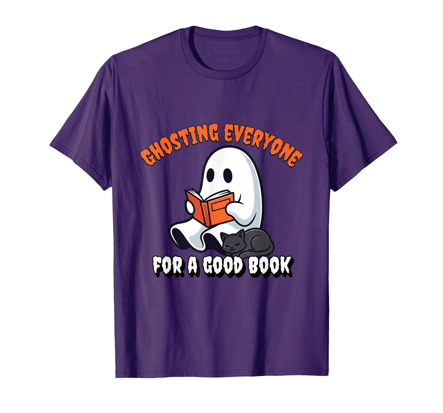 Groovy Cute Ghost Book Nerd Funny Halloween Reading Gift T-Shirt
