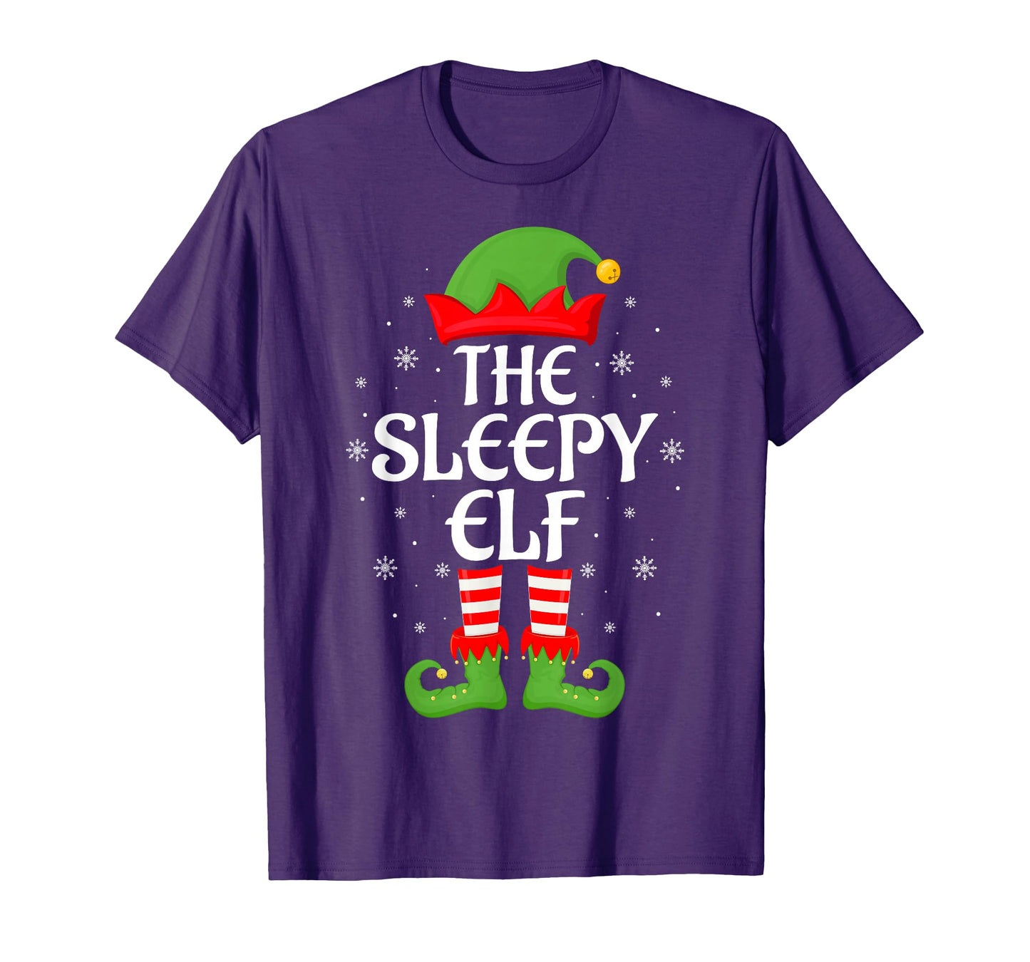 Sleepy Elf Xmas Family Matching Elf Squad Christmas T-Shirt