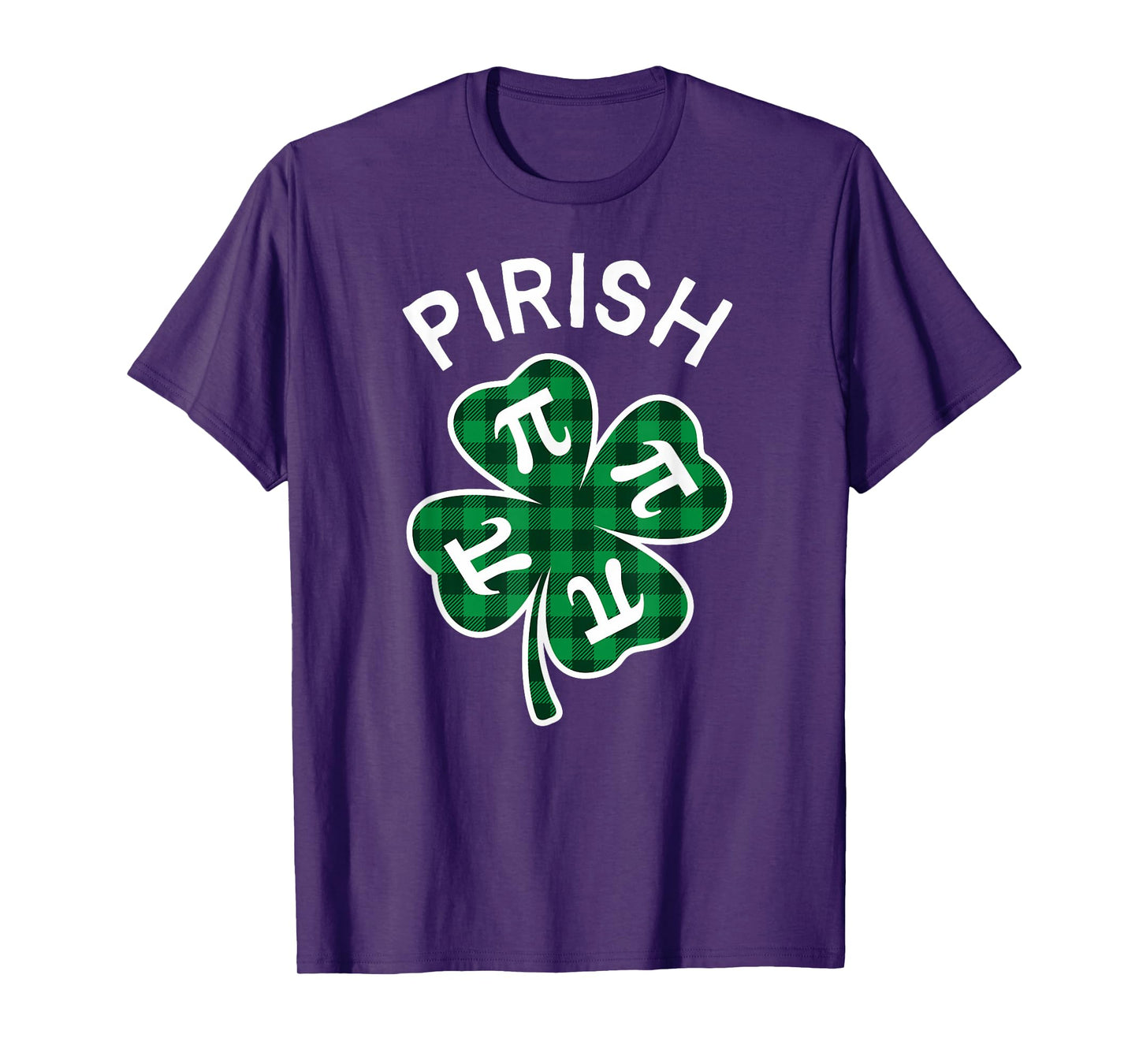 Pirish Plaid Lucky Clover St. Patrick's Day T-Shirt