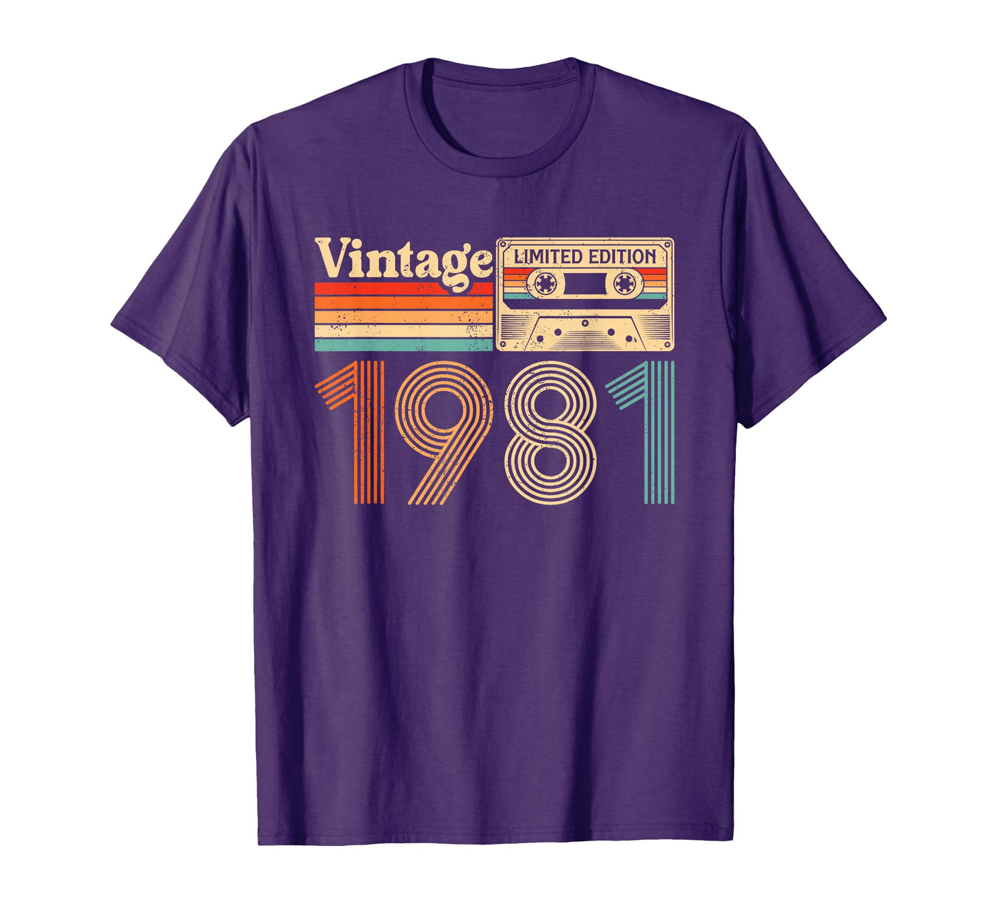 44 Year Old Vintage Born In 1981 44th Birthday Cassette Tape T-Shirt