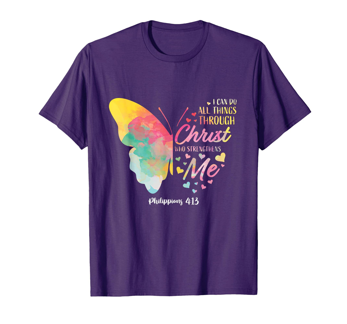 I can do all Things Through Christ Religous Bible Butterfly T-Shirt