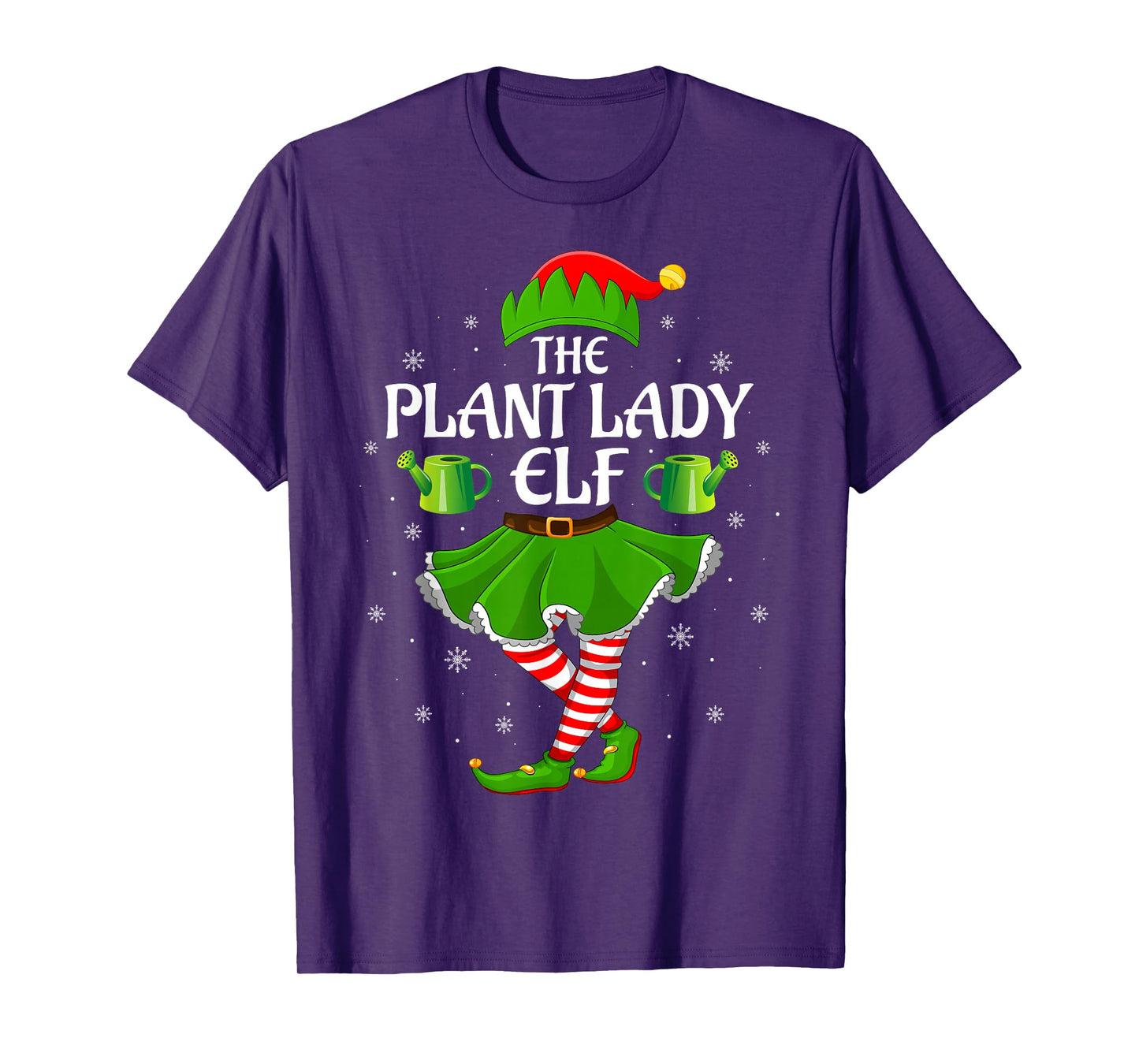 Plant Lady Elf Christmas Family Girls Women Elf Squad Xmas T-Shirt