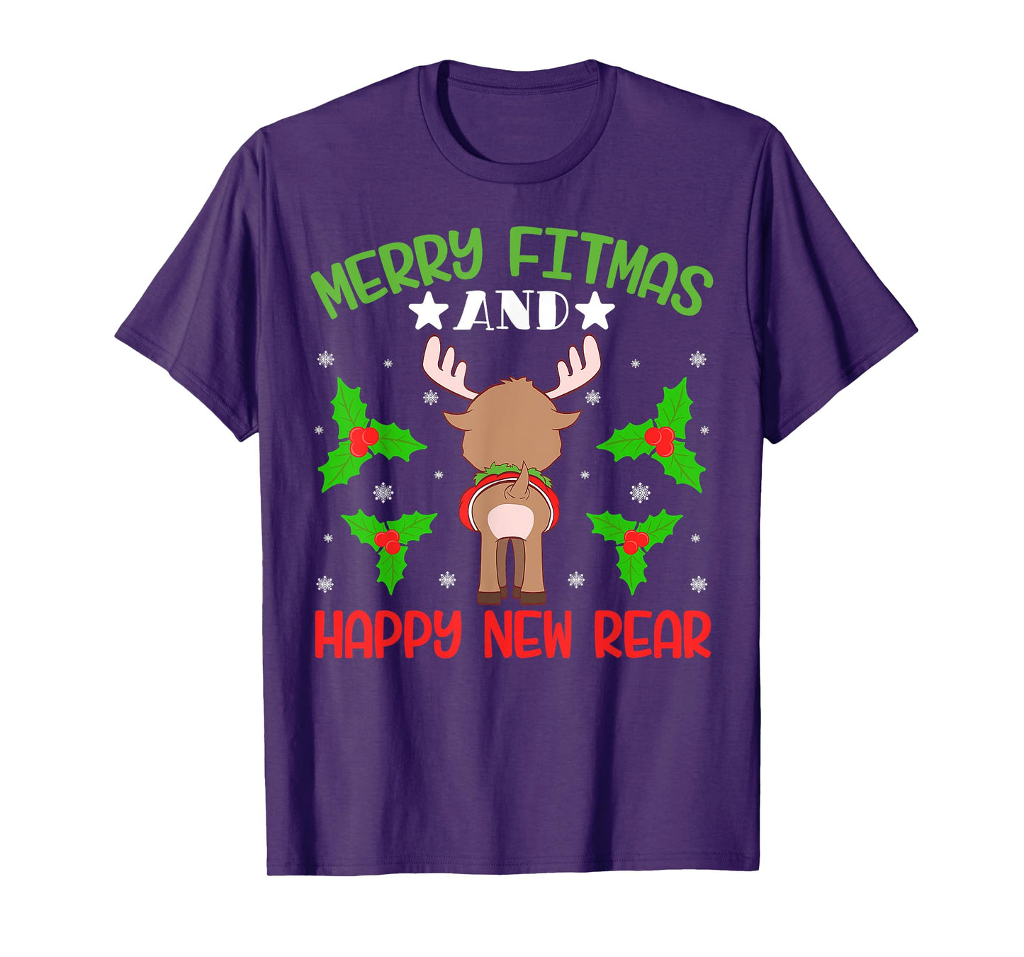 Merry Fitness Happy New Rear Workout Christmas T-Shirt
