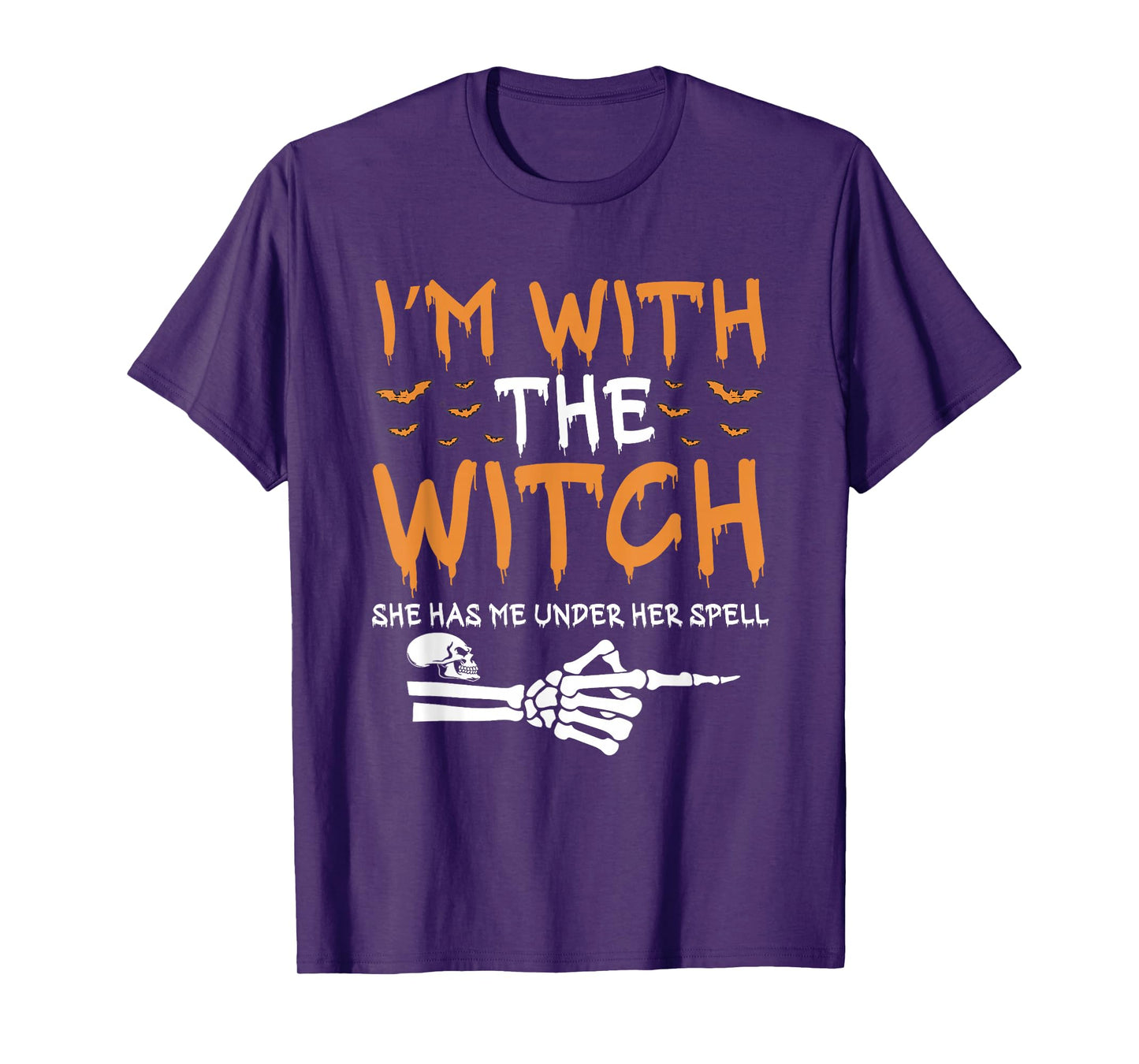 I'm with The Witch Funny Halloween Couple Costume Party T-Shirt