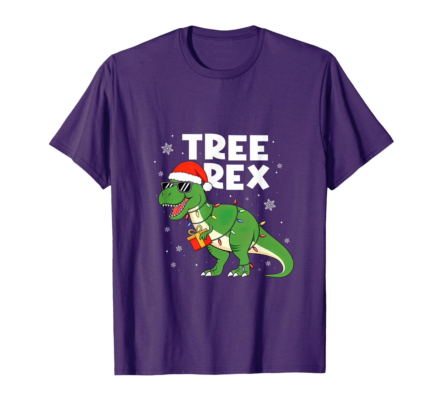 Dinosaur Christmas Tree Rex Boys Kids Men Xmas Pajamas T-Shirt