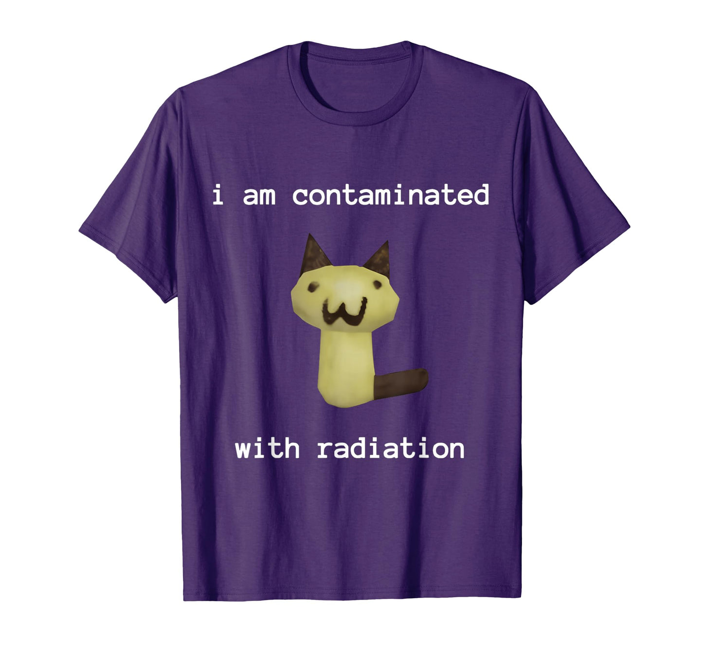 I Am Contaminated with Radiation FUNNY Unisex T-Shirt, Black, Small, Short Sleeve, Classic Fit, Polyester, Cartoon, Vintage, Unique Humorous Theme, Festive Design