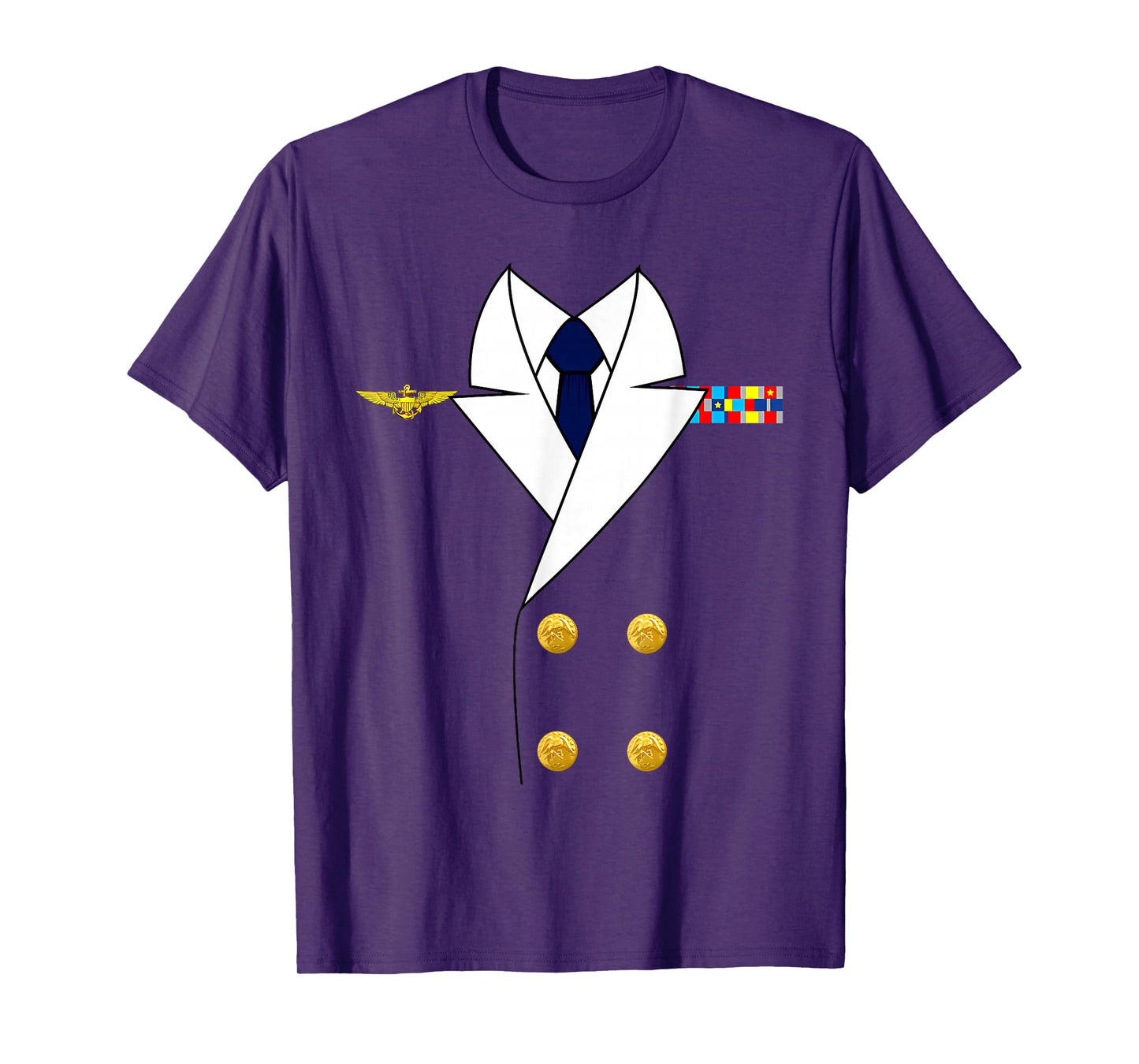 Halloween Ship Captain Sailor Funny Easy Cosplay Costume T-Shirt