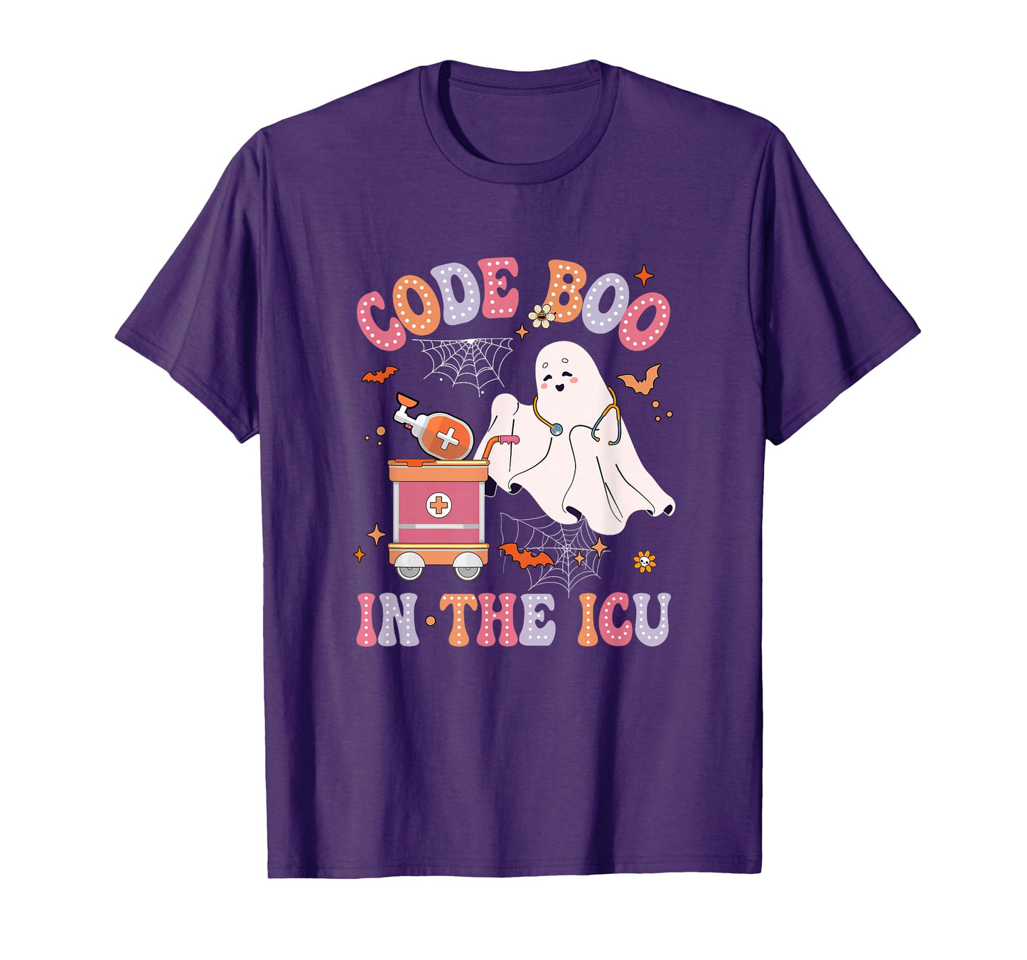 Ghost Code Boo In The Icu Nursing Nurse Halloween Costume T-Shirt