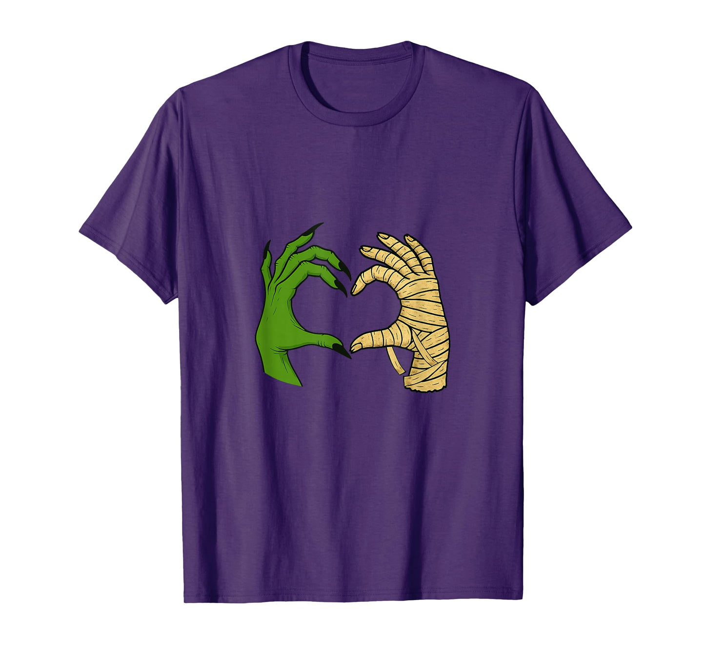 Mummy Hands Witch Heart Sign Retro Halloween Costume T-Shirt