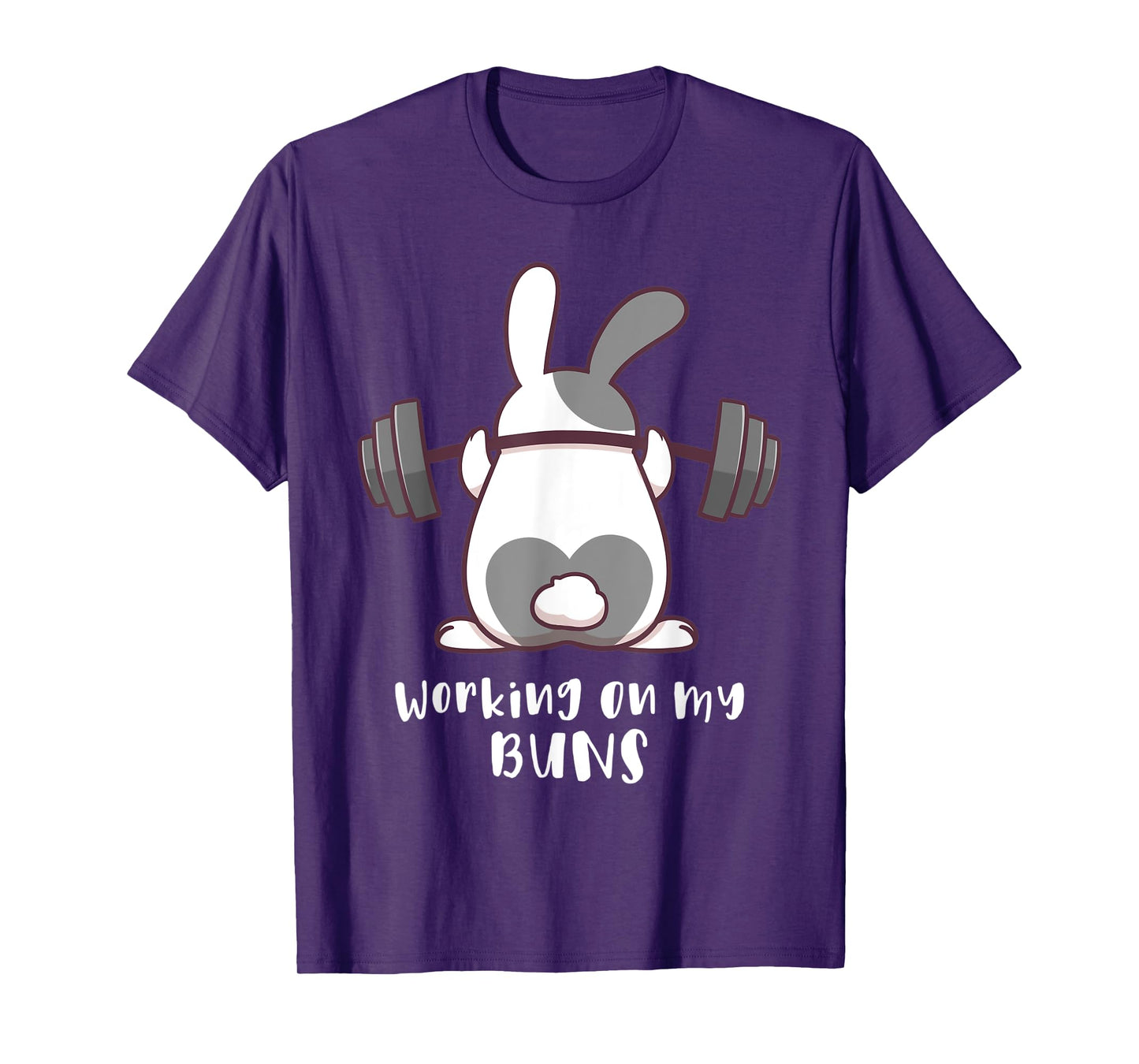Working On My Buns Bunny Workout Gym Pun Gift Cute T Shirt