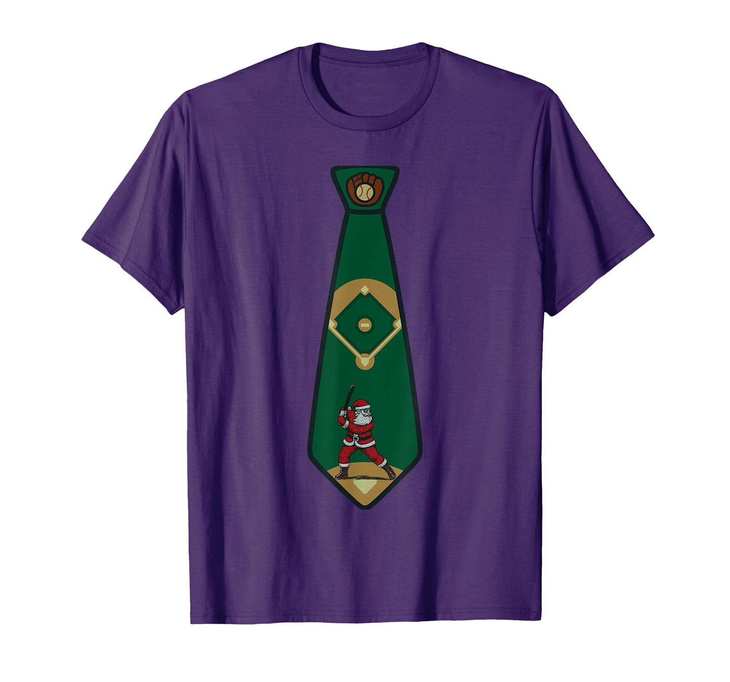 Santa Claus Playing Baseball Xmas Holiday Funny Christmas T-Shirt