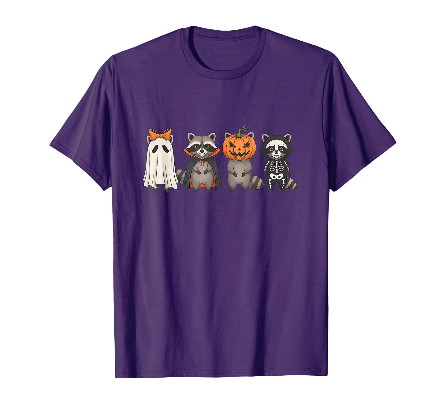 Spooky and Feral Raccoon Halloween Witch Raccoon Trash Panda T-Shirt