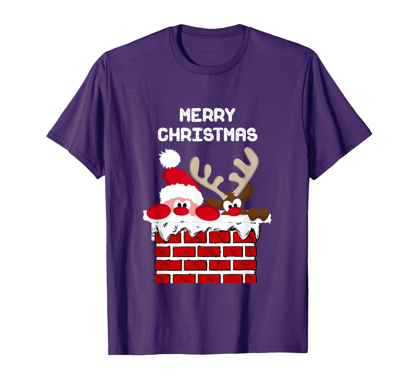 Santa Claus and Reindeer Merry Christmas T-Shirt