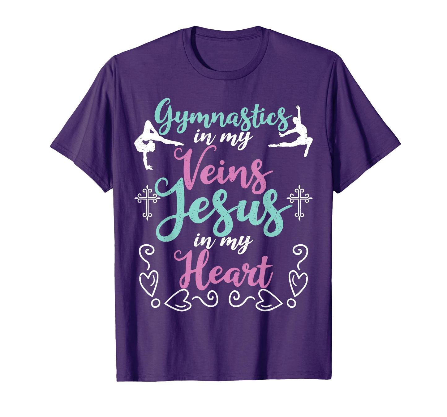 Gymnastics In My Veins Jesus In My Heart Christian Gymnasts T-Shirt